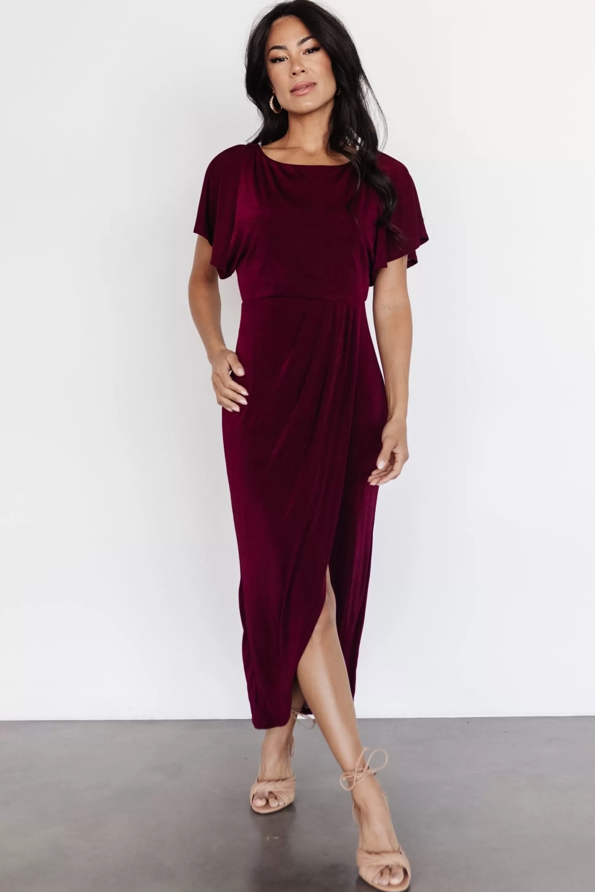 midi dresses | WINTER ESSENTIALS | Baltic Born Mercy Midi Dress | Burgundy