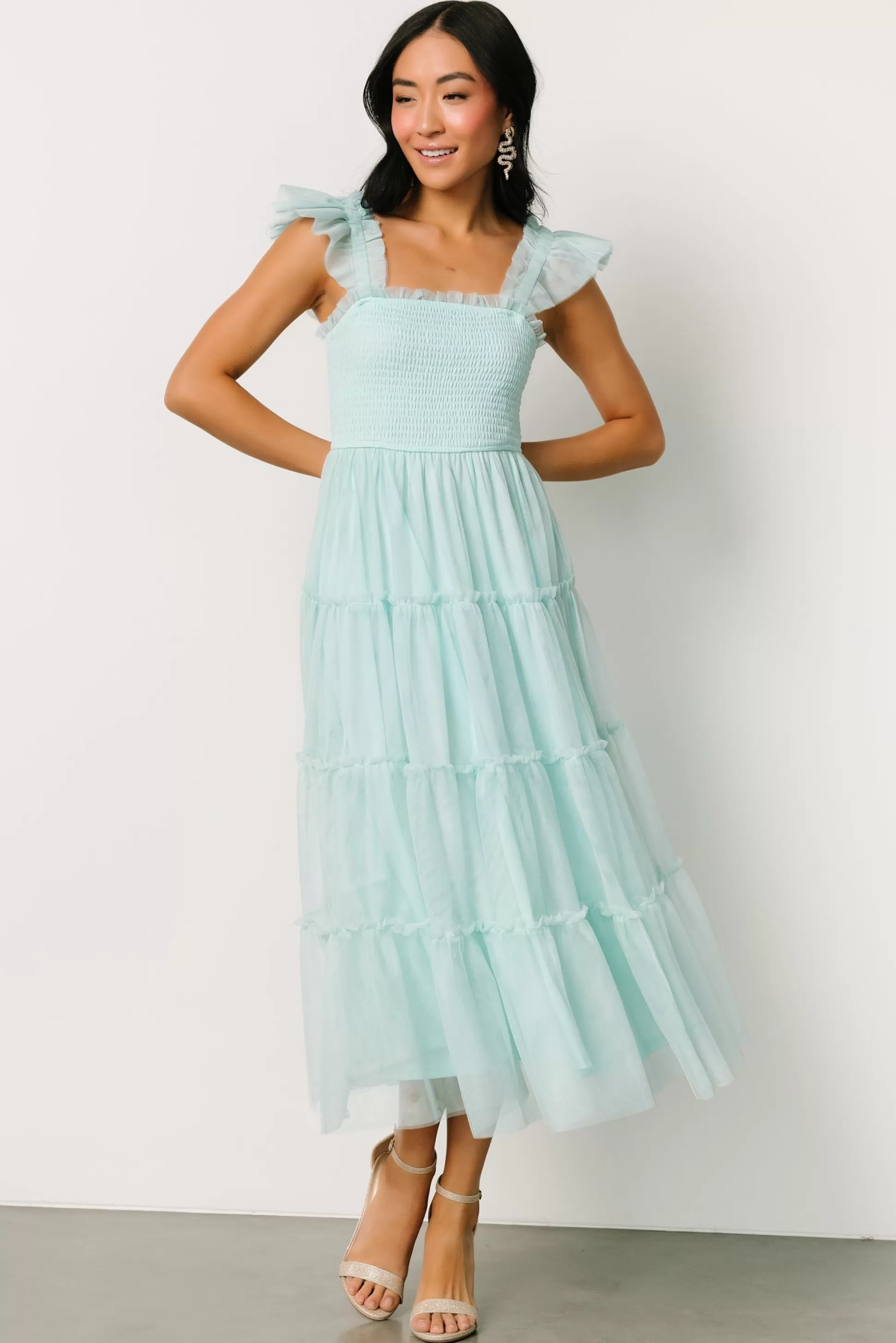 midi dresses | Baltic Born Mindi Tulle Midi Dress | Sea Blue