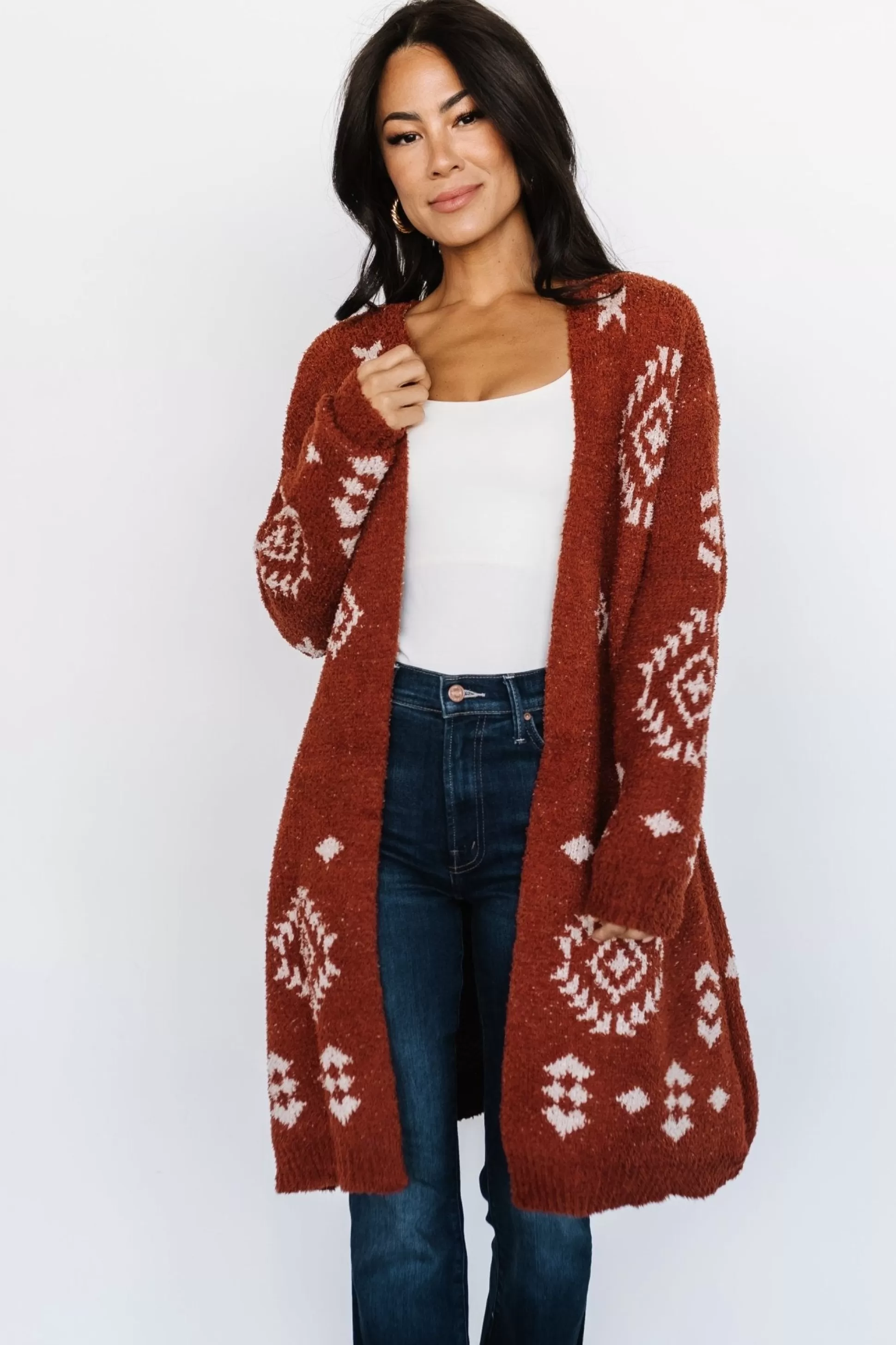 sweaters | cardigans | Baltic Born Missoula Oversized Cardigan | Rust + Beige