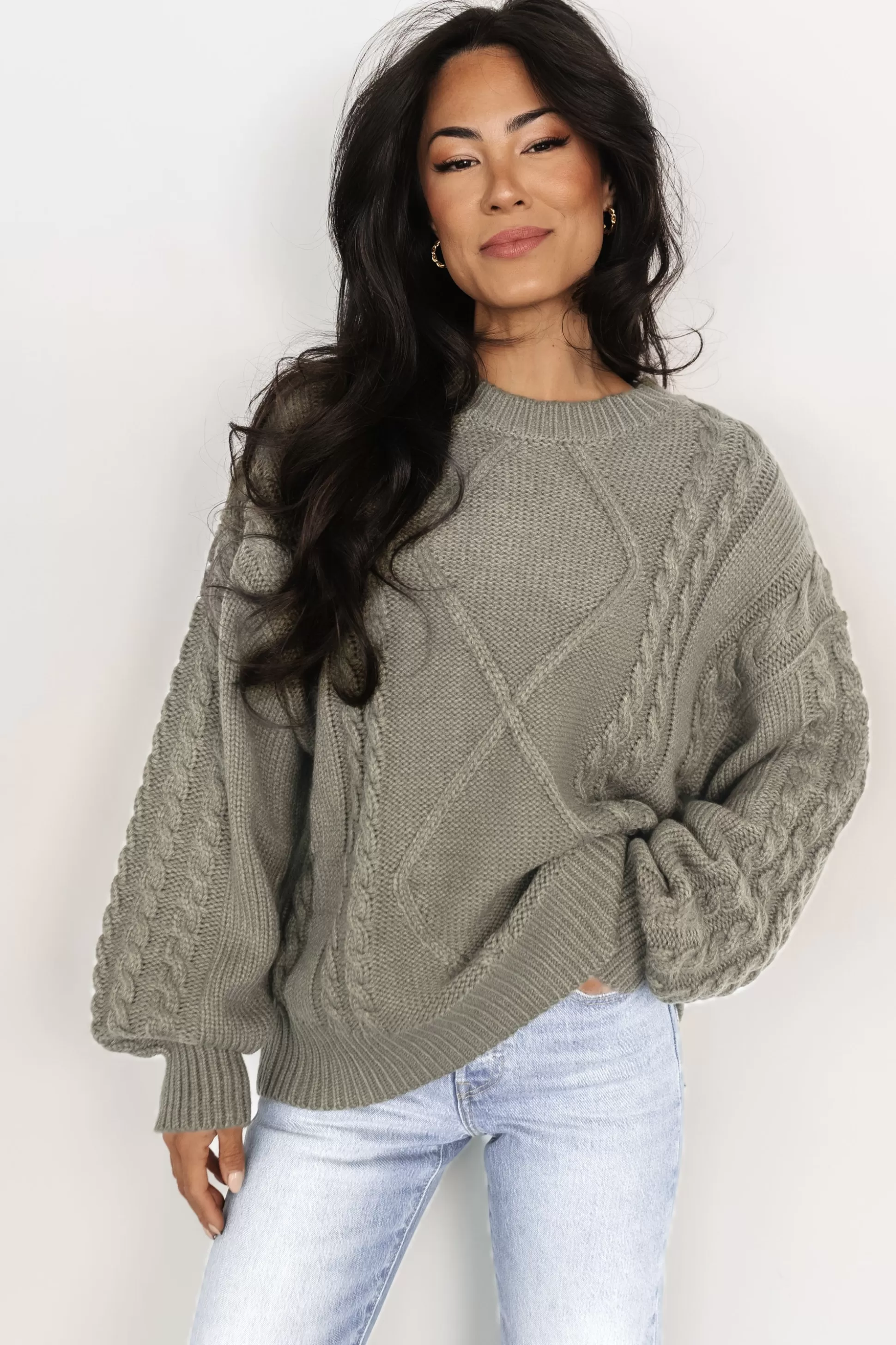 sweaters | EXTENDED SIZING | Baltic Born Mona Knit Sweater | Olive