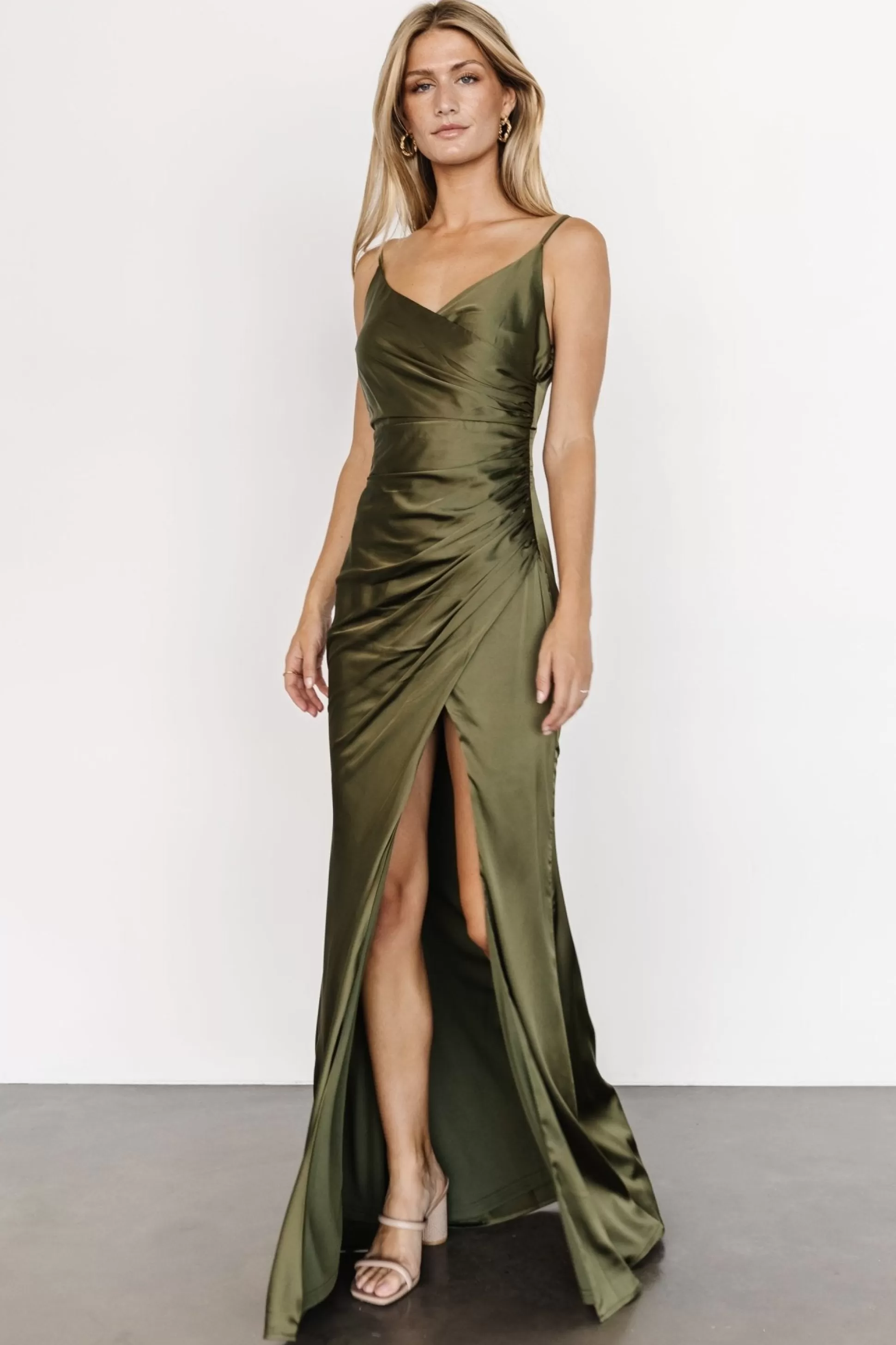 COMING SOON | Baltic Born Monet Satin Gown | Olive