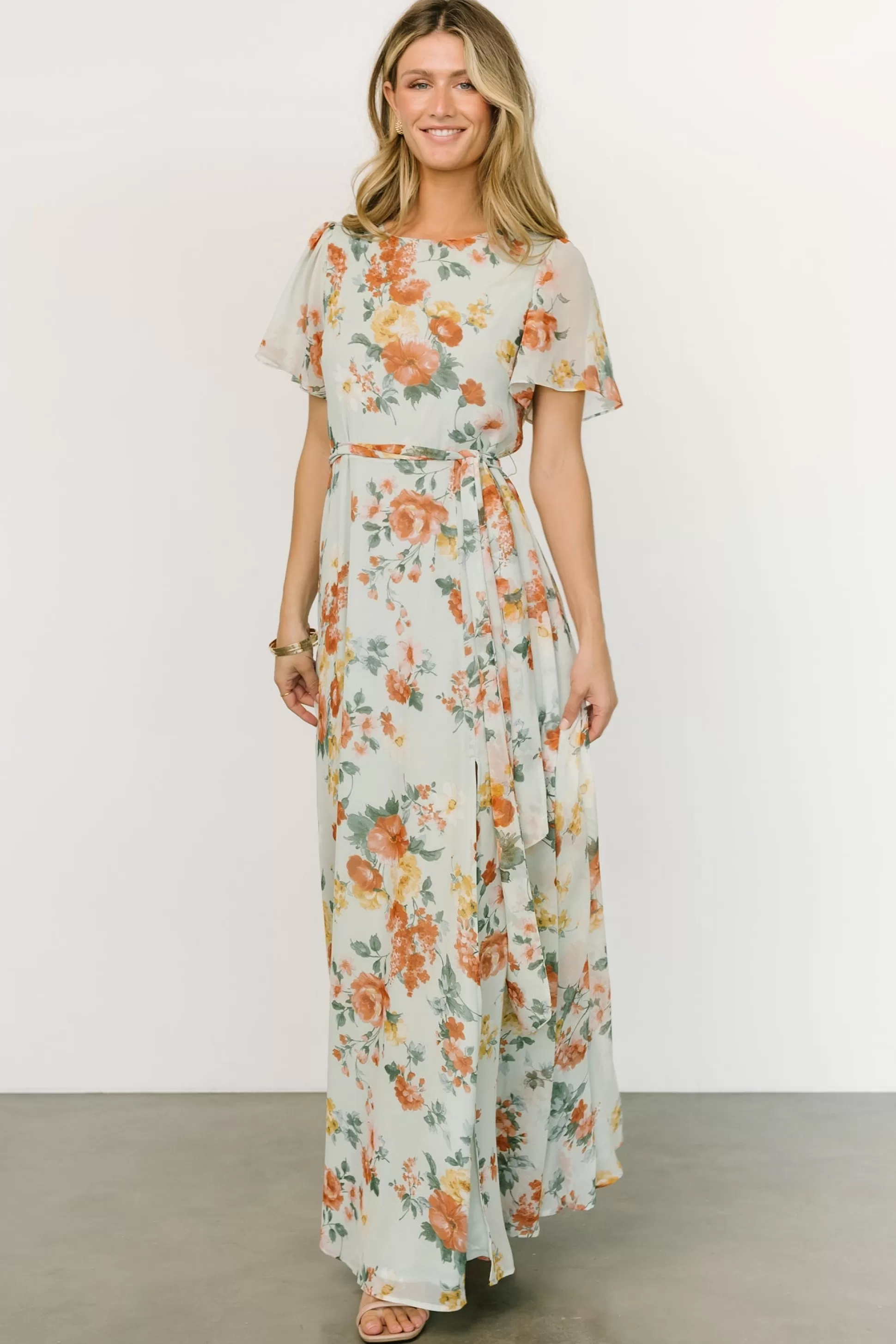 BEST SELLERS | Baltic Born Naomi Short Sleeve Maxi Dress | Sage Floral