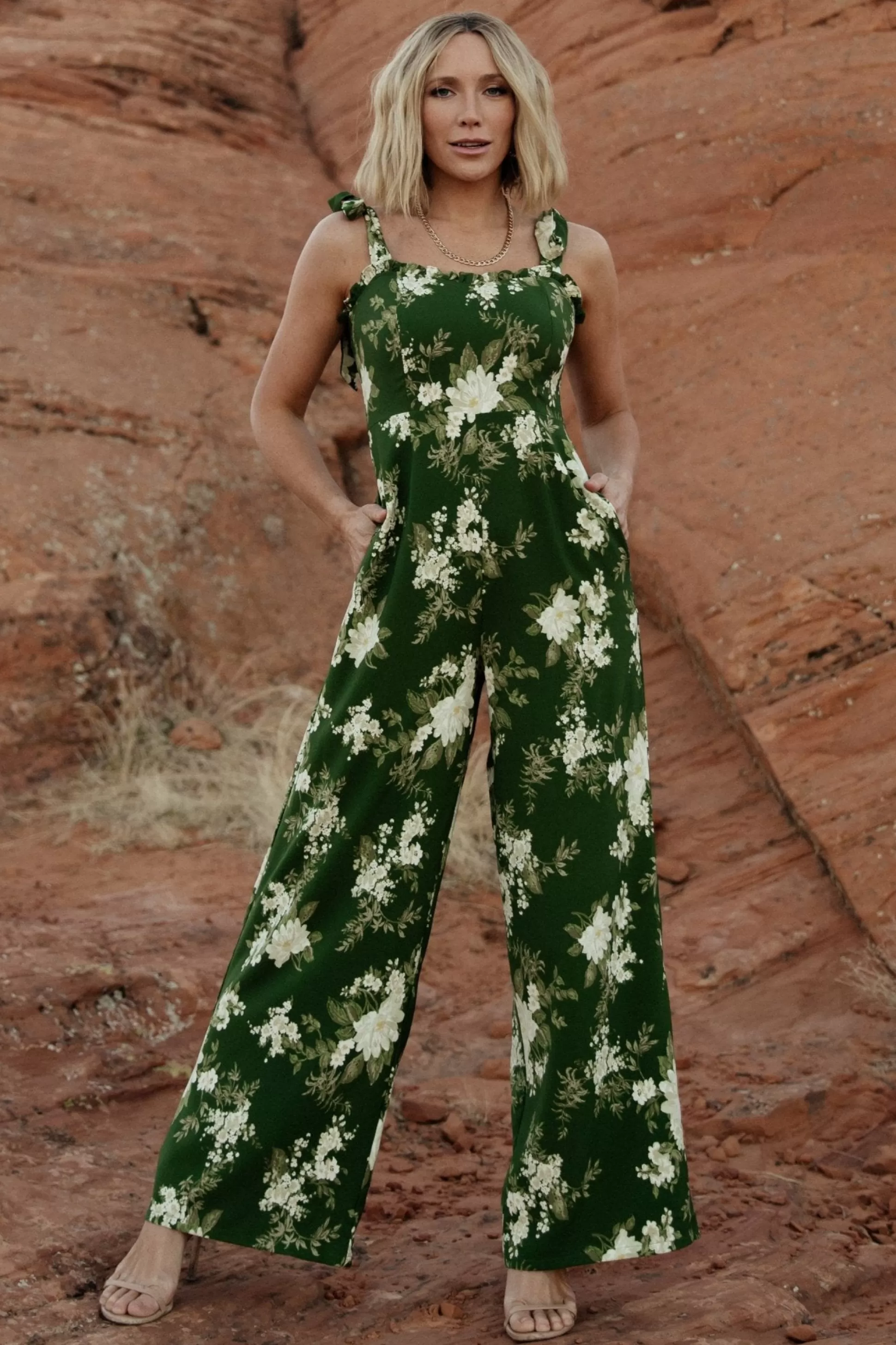 JUMPSUITS + ROMPERS | Baltic Born Naples Sleeveless Jumpsuit | Olive Multi