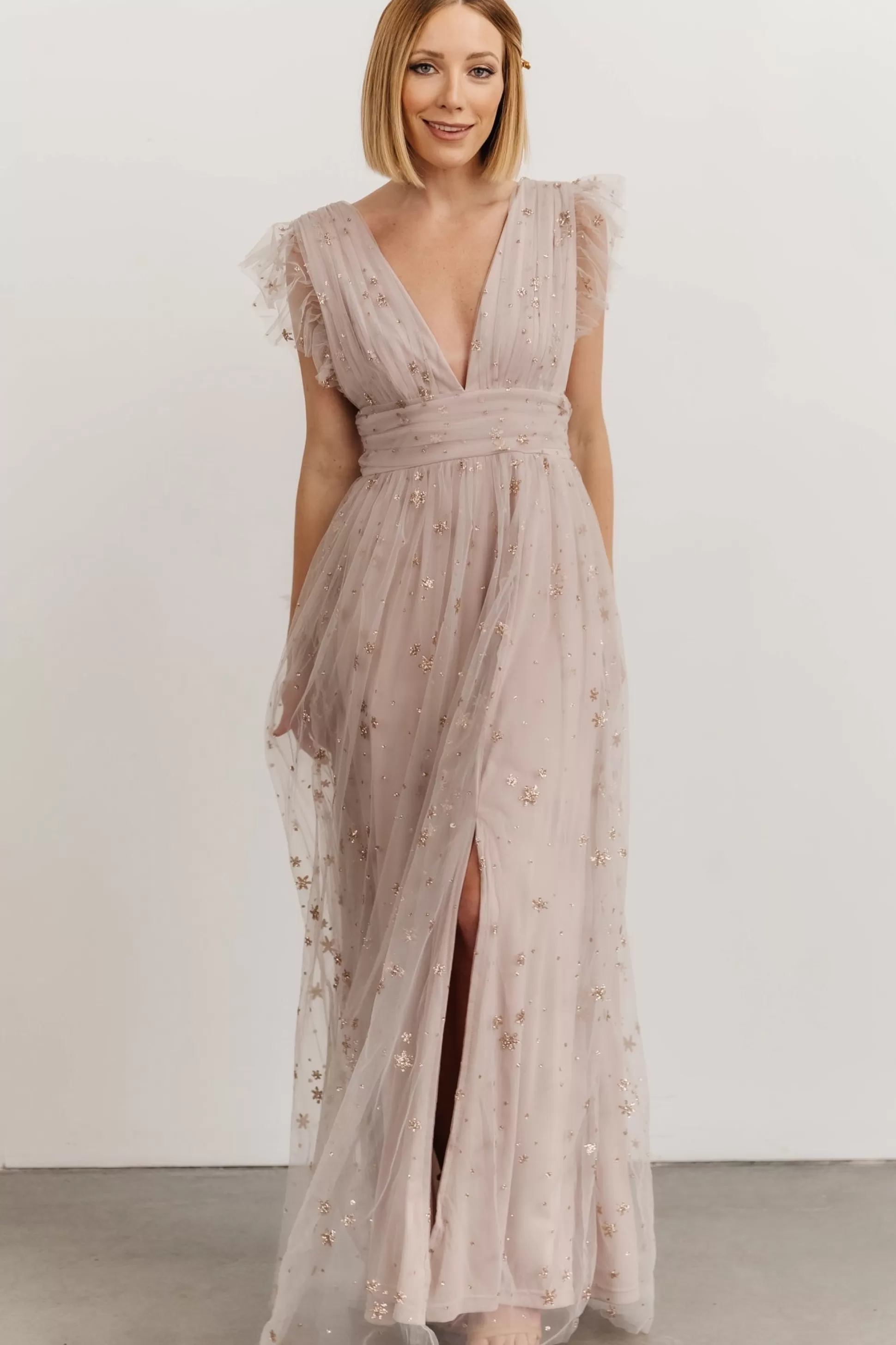 tulle styles | Baltic Born Nova Shimmer Maxi Dress | Dusty Lilac