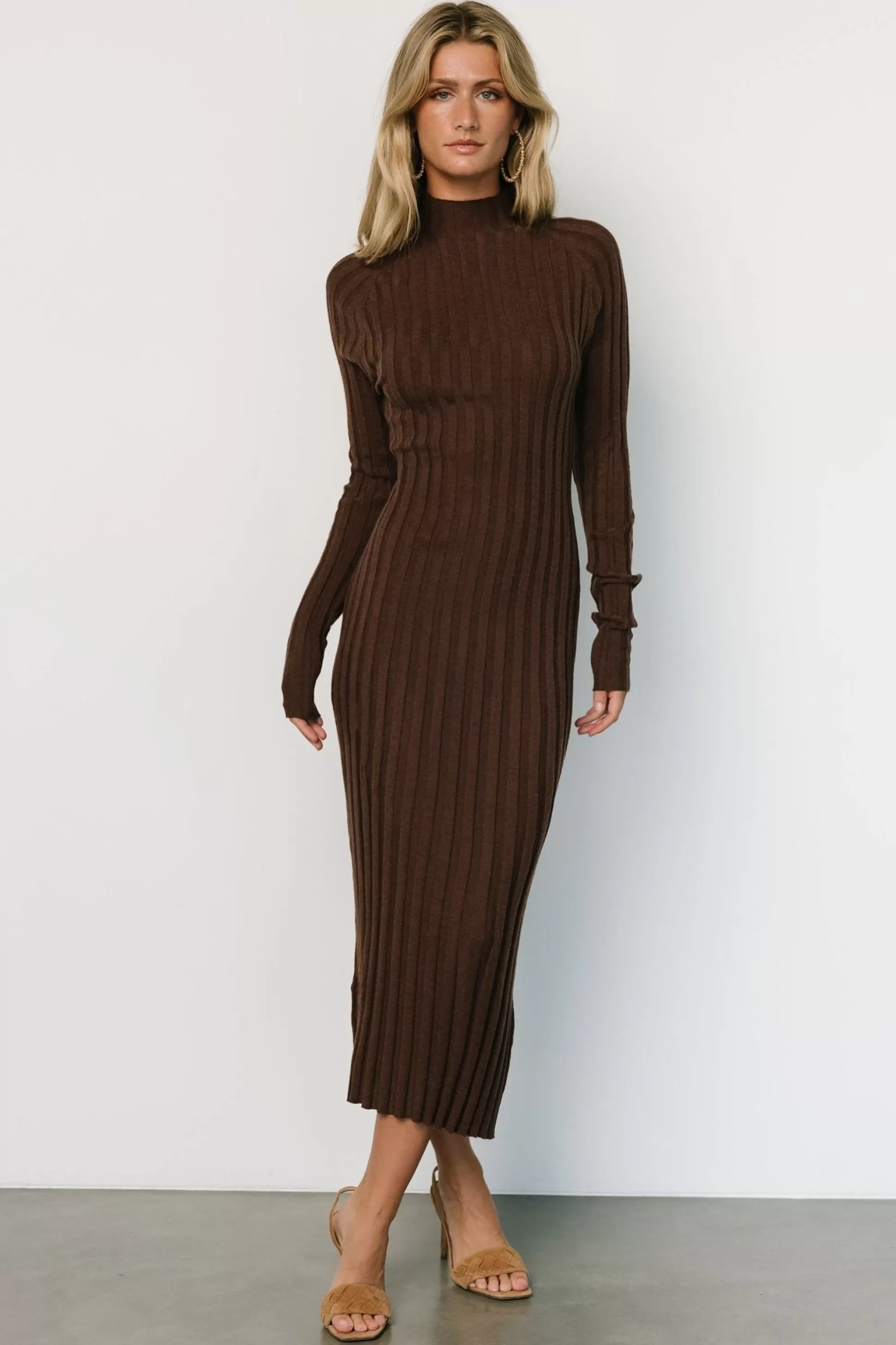 maxi dresses | TOPS | Baltic Born Oliver Ribbed Sweater Dress | Chocolate
