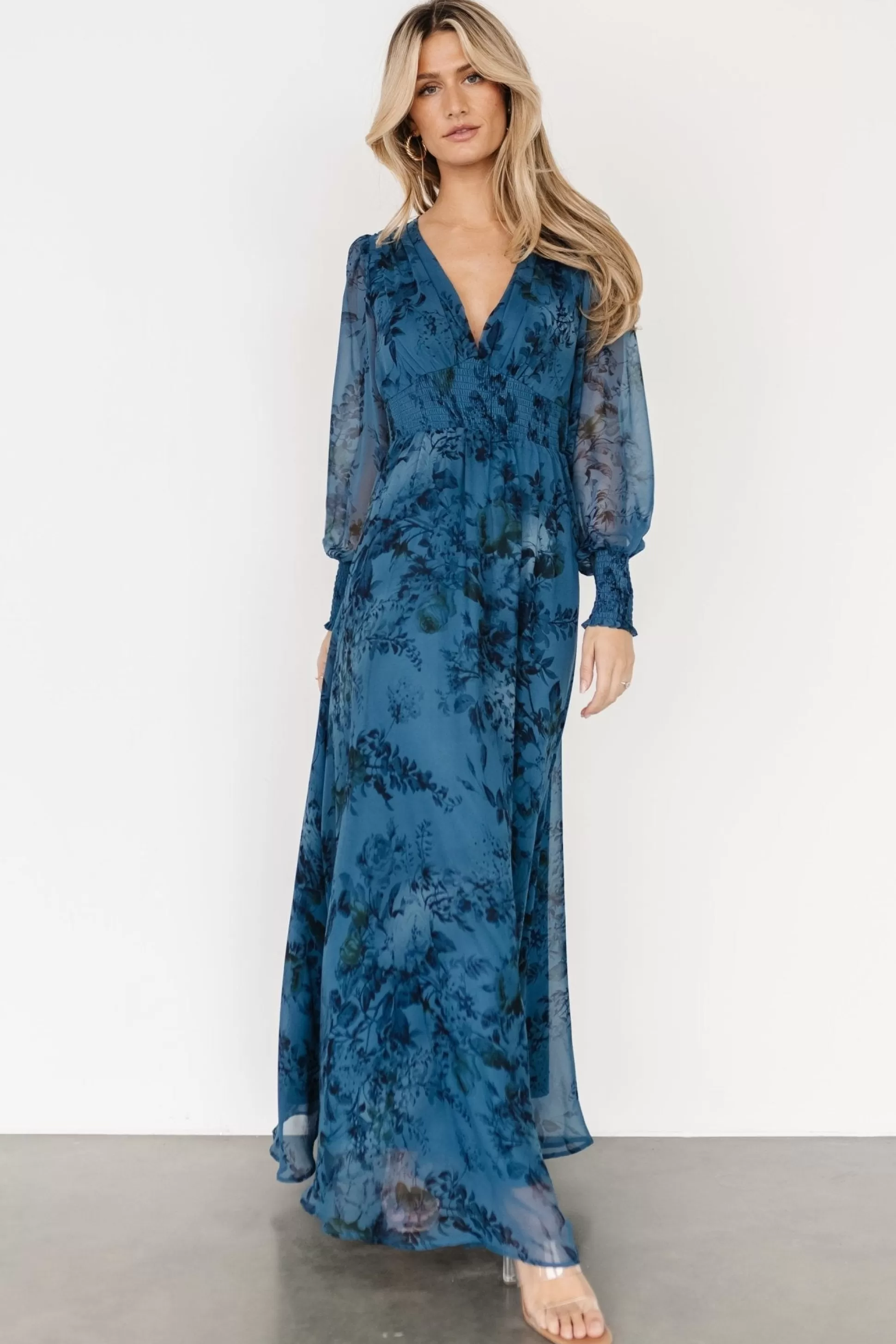 WEDDING SUITE | wedding guest | Baltic Born Olivia Maxi Dress | Deep Blue Floral