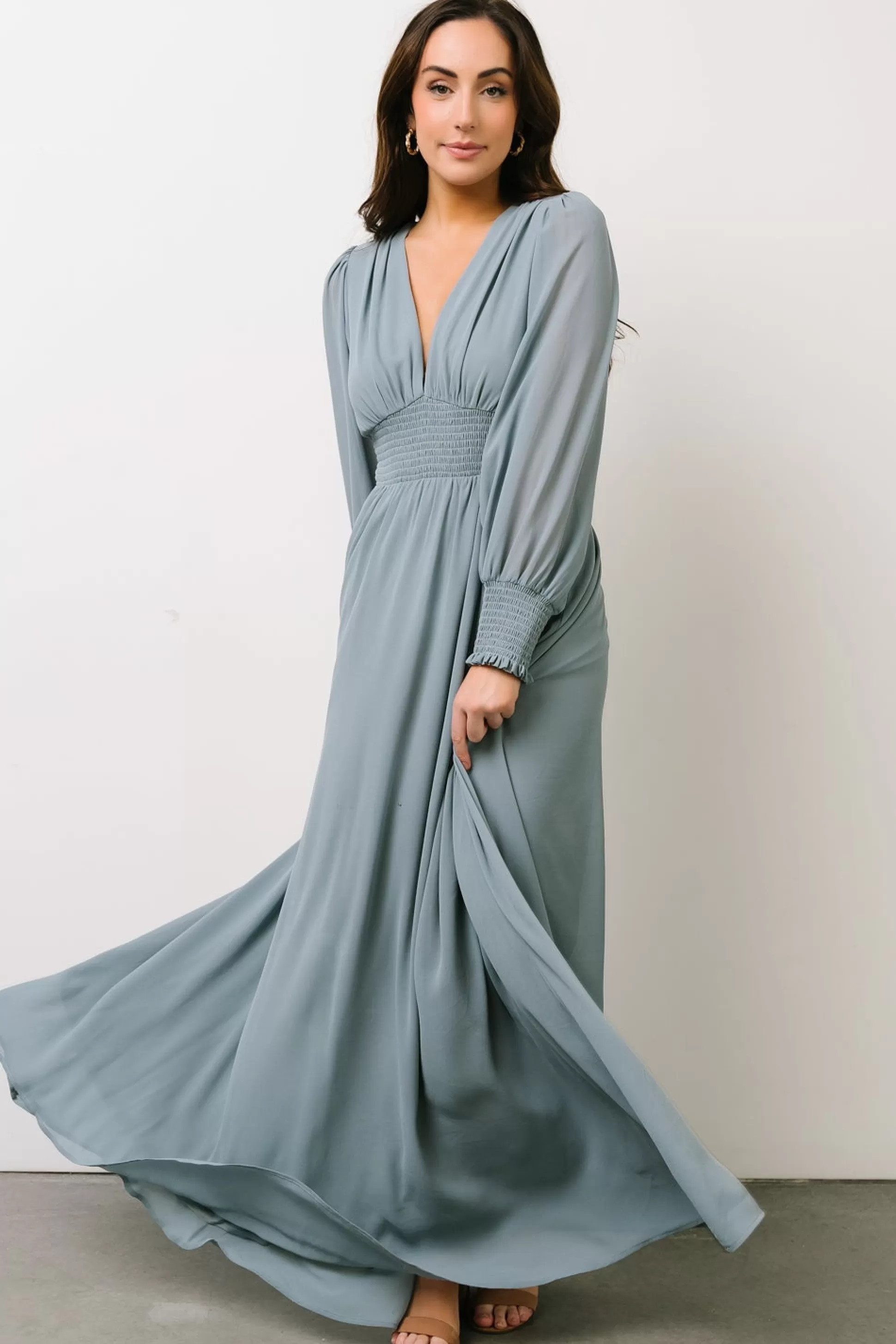 WEDDING SUITE | wedding guest | Baltic Born Olivia Maxi Dress | Dusty Blue