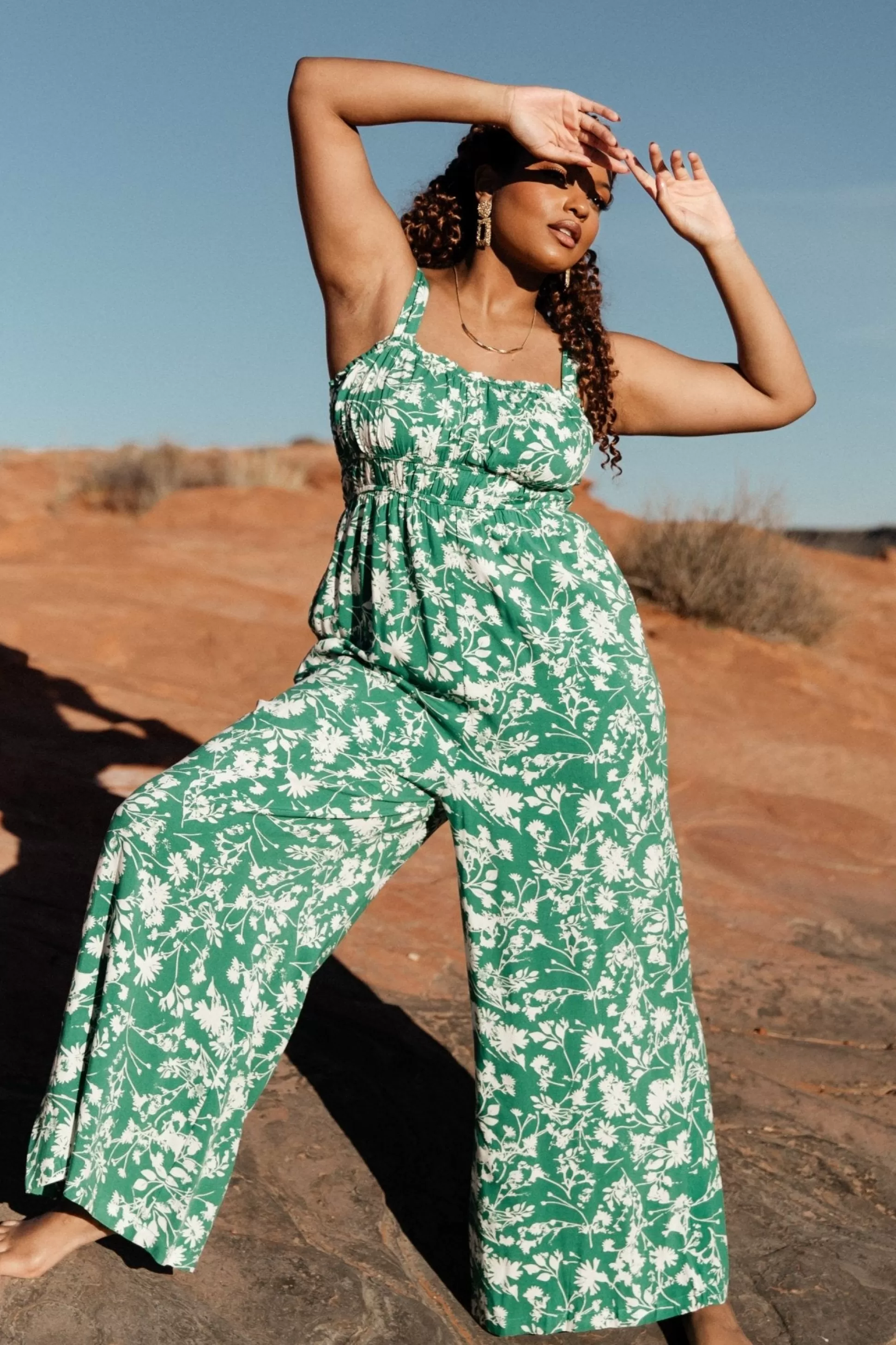 JUMPSUITS + ROMPERS | Baltic Born Palisades Tank Jumpsuit | Green Print