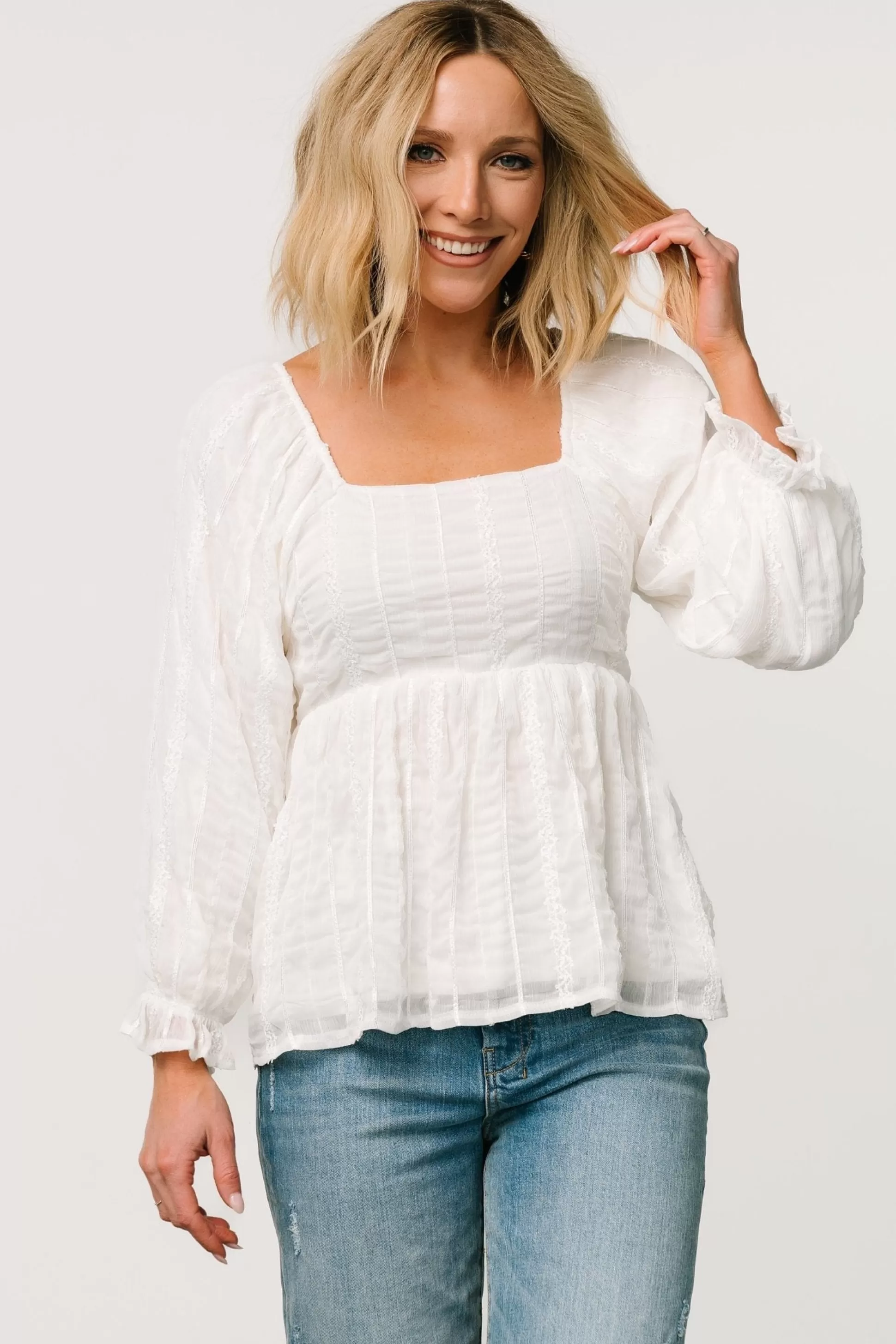 blouses + shirts | Baltic Born Priscilla Embroidered Top | Ivory