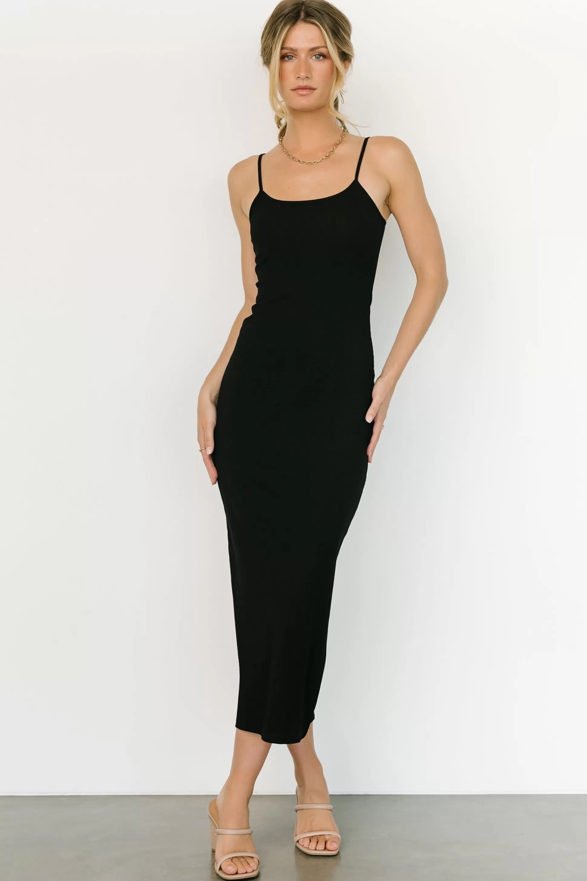 midi dresses | Baltic Born Ramsey Bodycon Tank Dress | Black