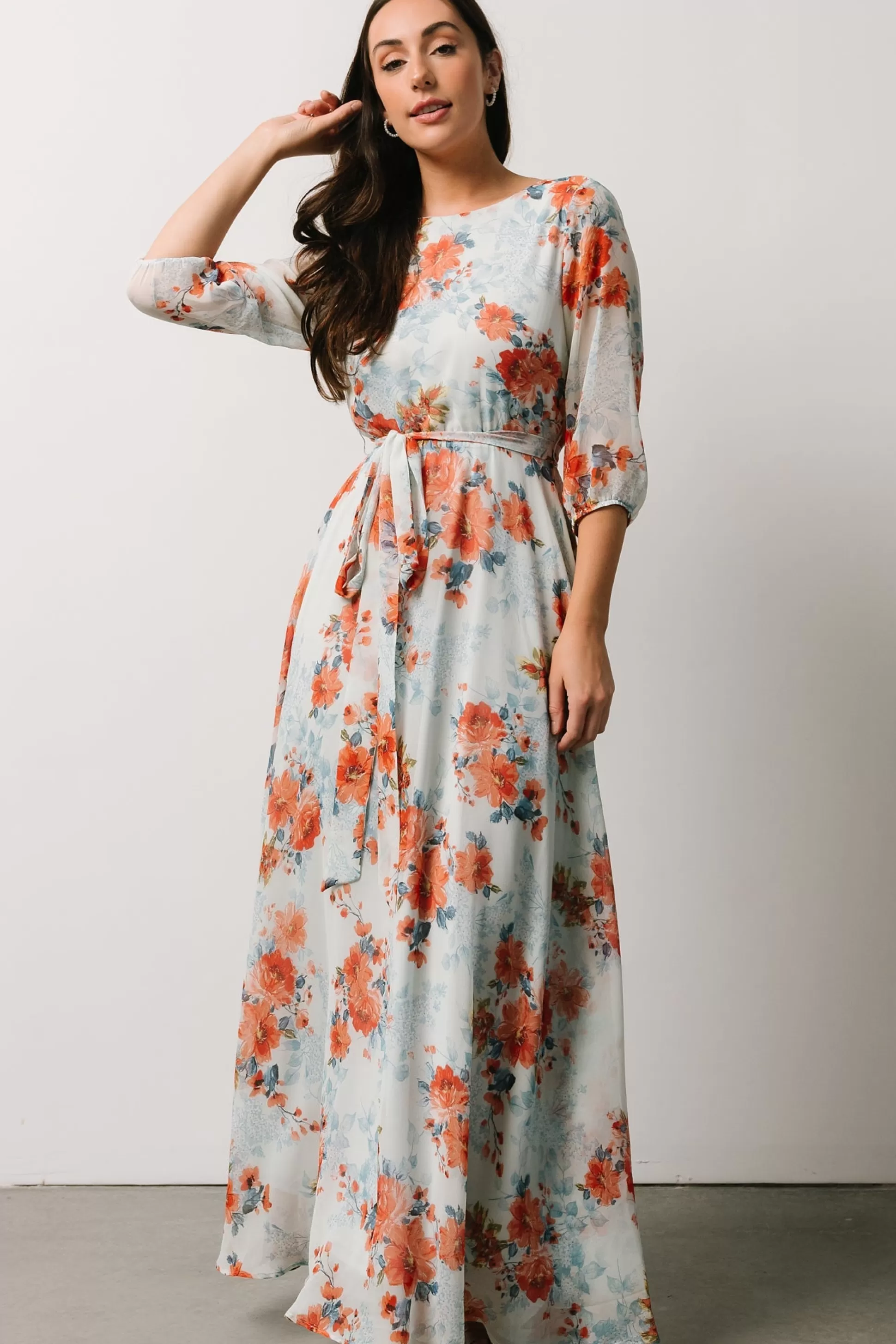 DRESSES | maxi dresses | Baltic Born Rebecca Maxi Dress | Blue + Coral Blossom