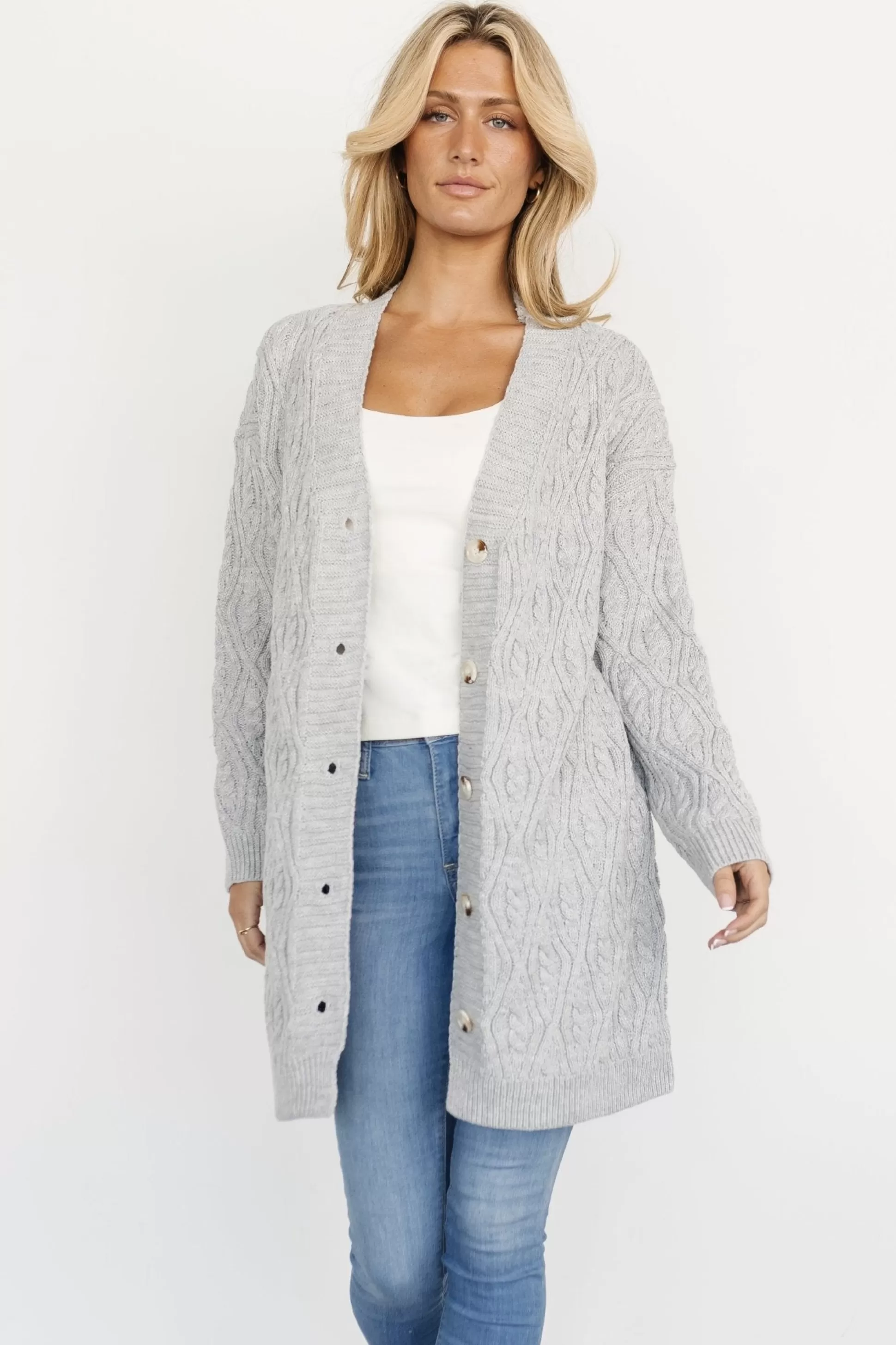 cardigans | Baltic Born Richey Cable Knit Cardigan | Gray