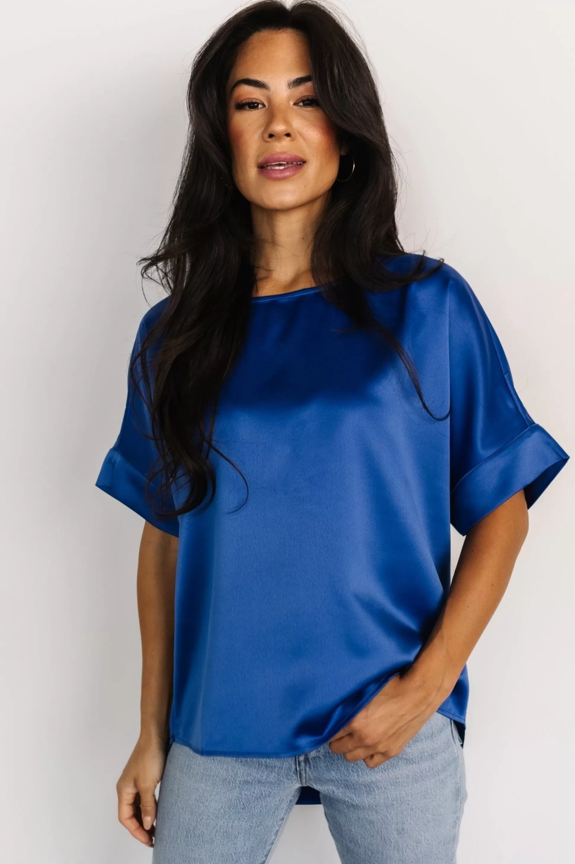 COMING SOON | Baltic Born Rory Satin Top | Cobalt