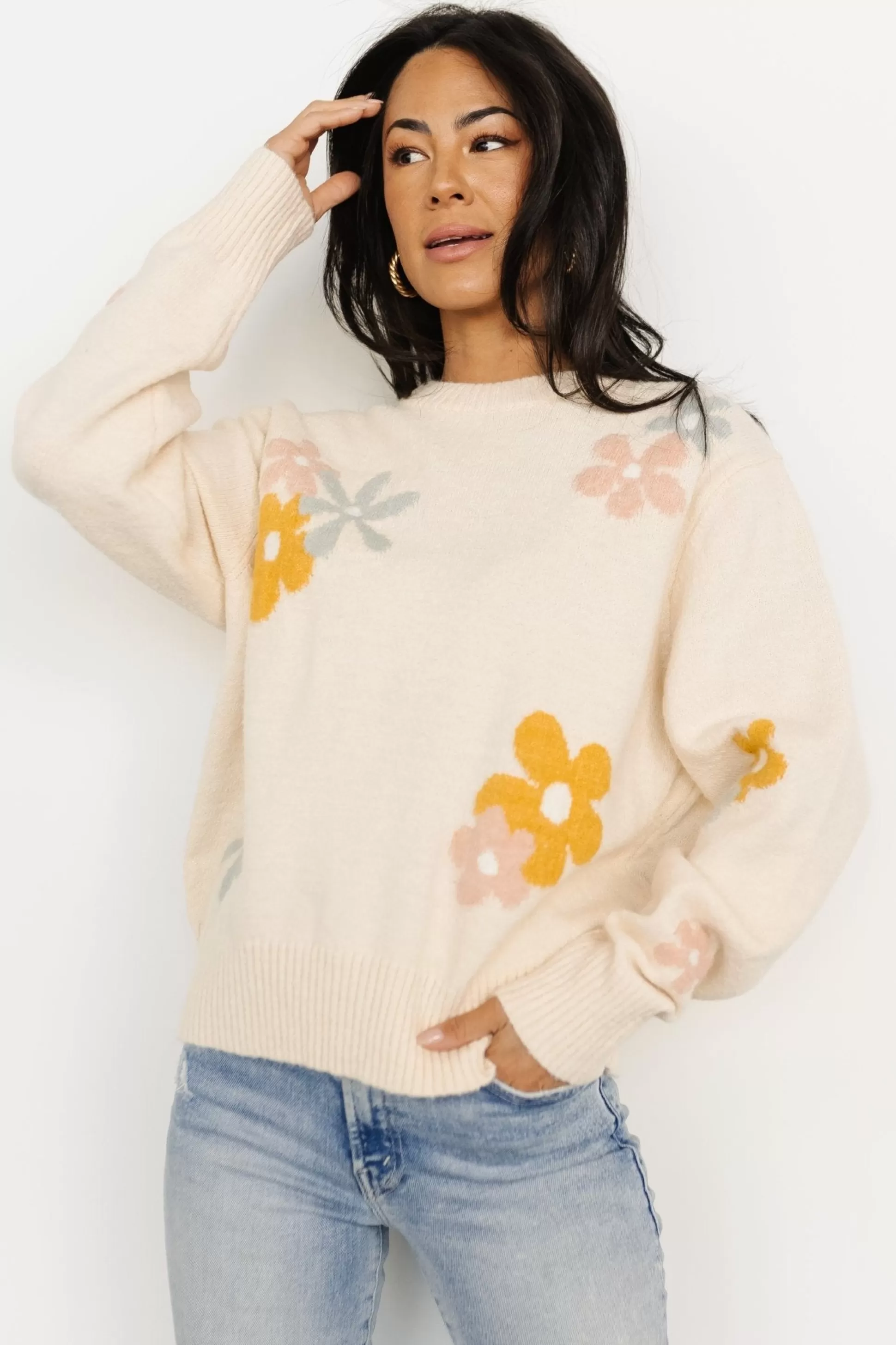 COMING SOON | Baltic Born Roxy Sweater | Cream Flower