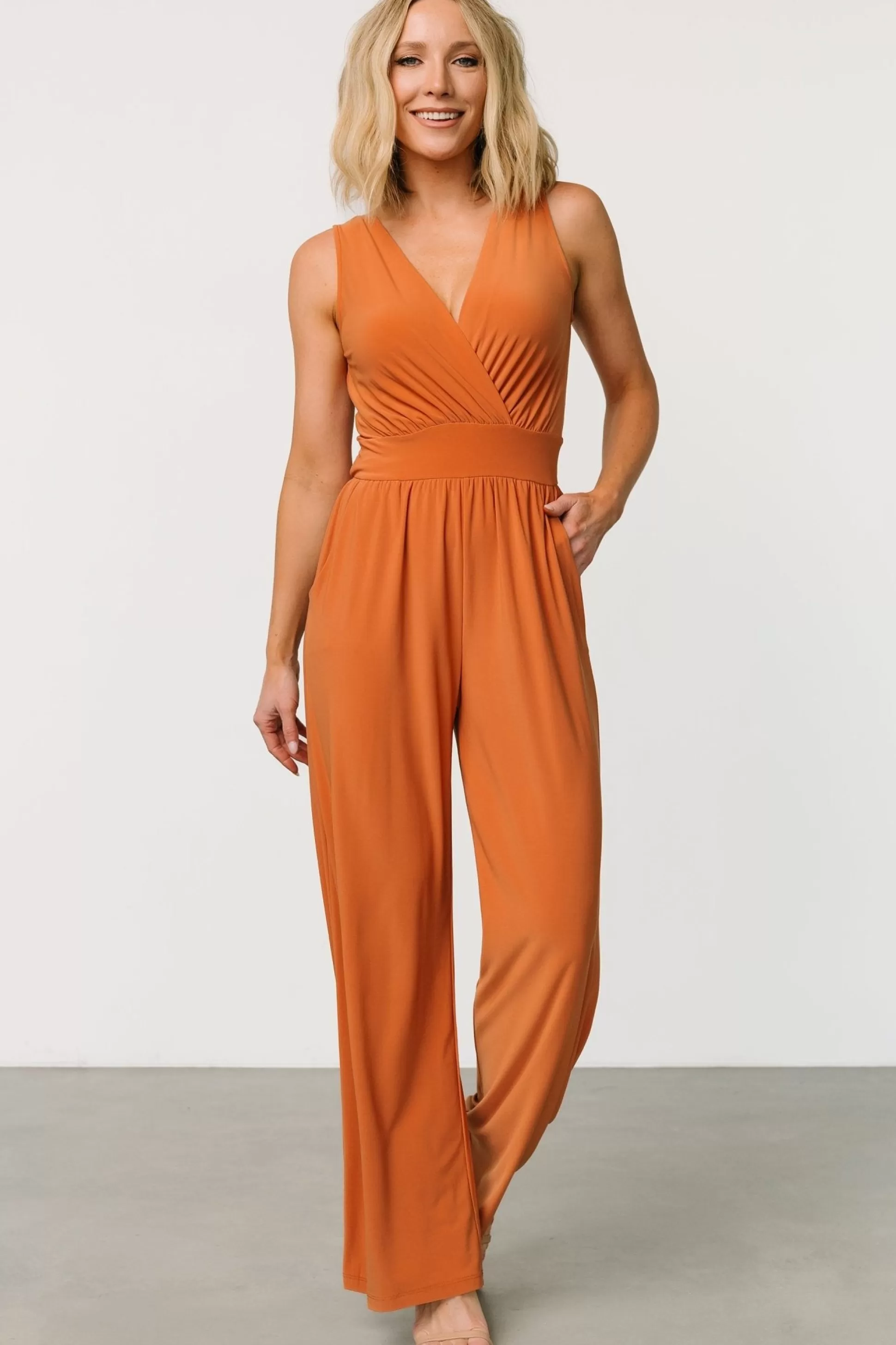 JUMPSUITS + ROMPERS | Baltic Born Rudie Sleeveless Jumpsuit | Dark Camel