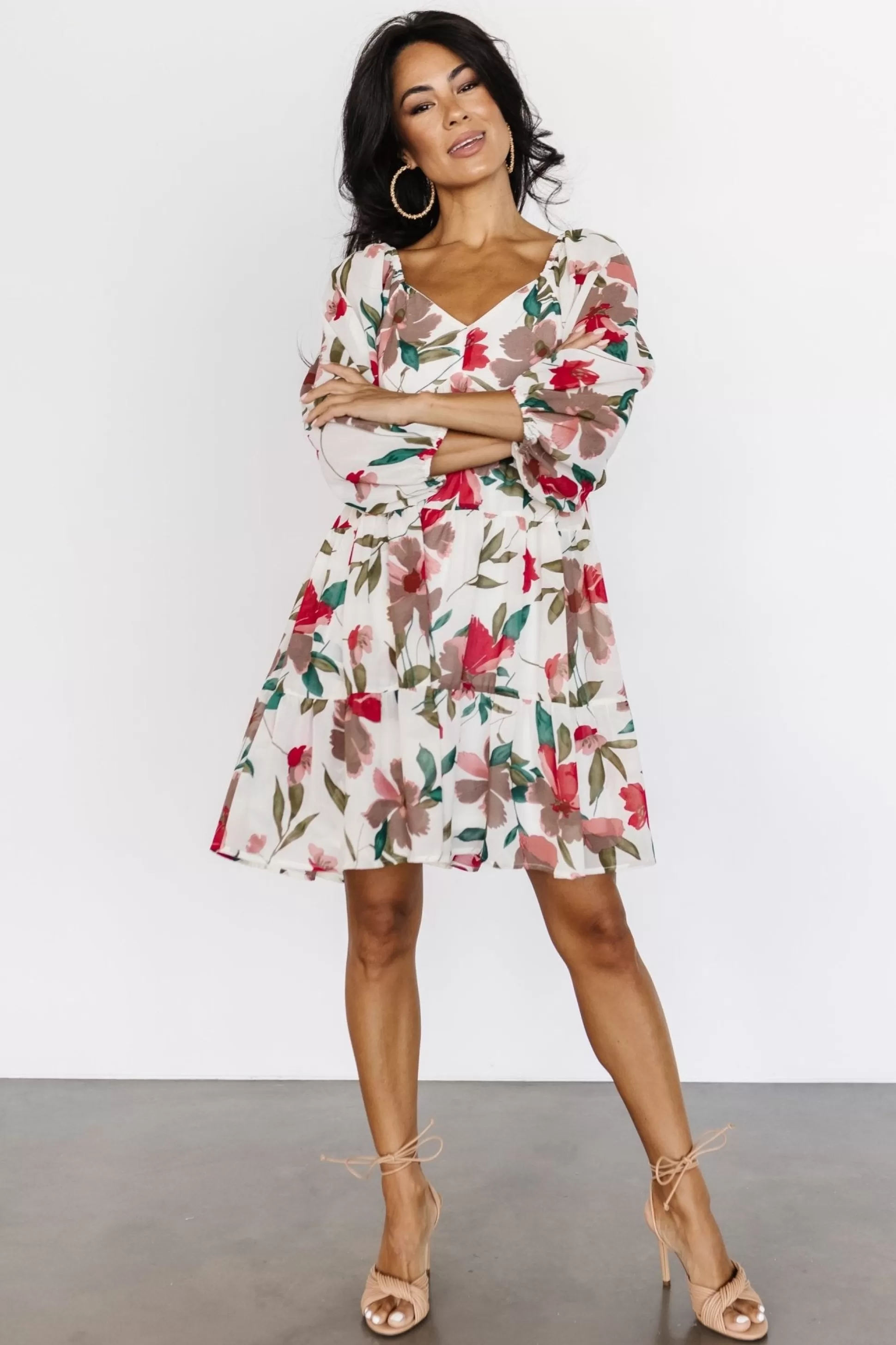 short dresses | EXTENDED SIZING | Baltic Born Shelley Short Dress | Ivory Floral