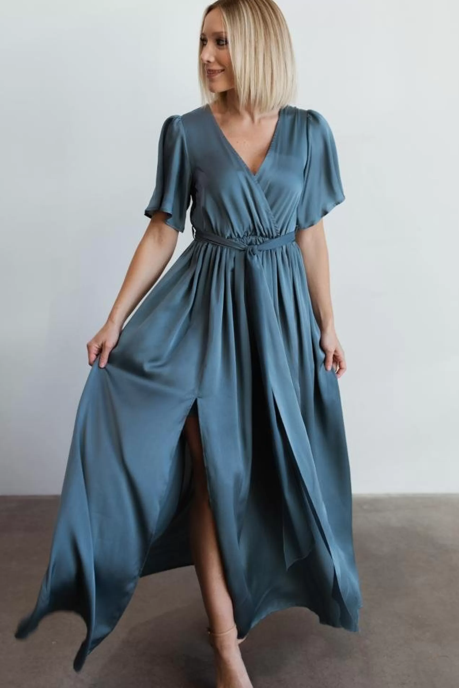 maxi dresses | WEDDING SUITE | Baltic Born Sicily Satin Maxi Dress | Blue