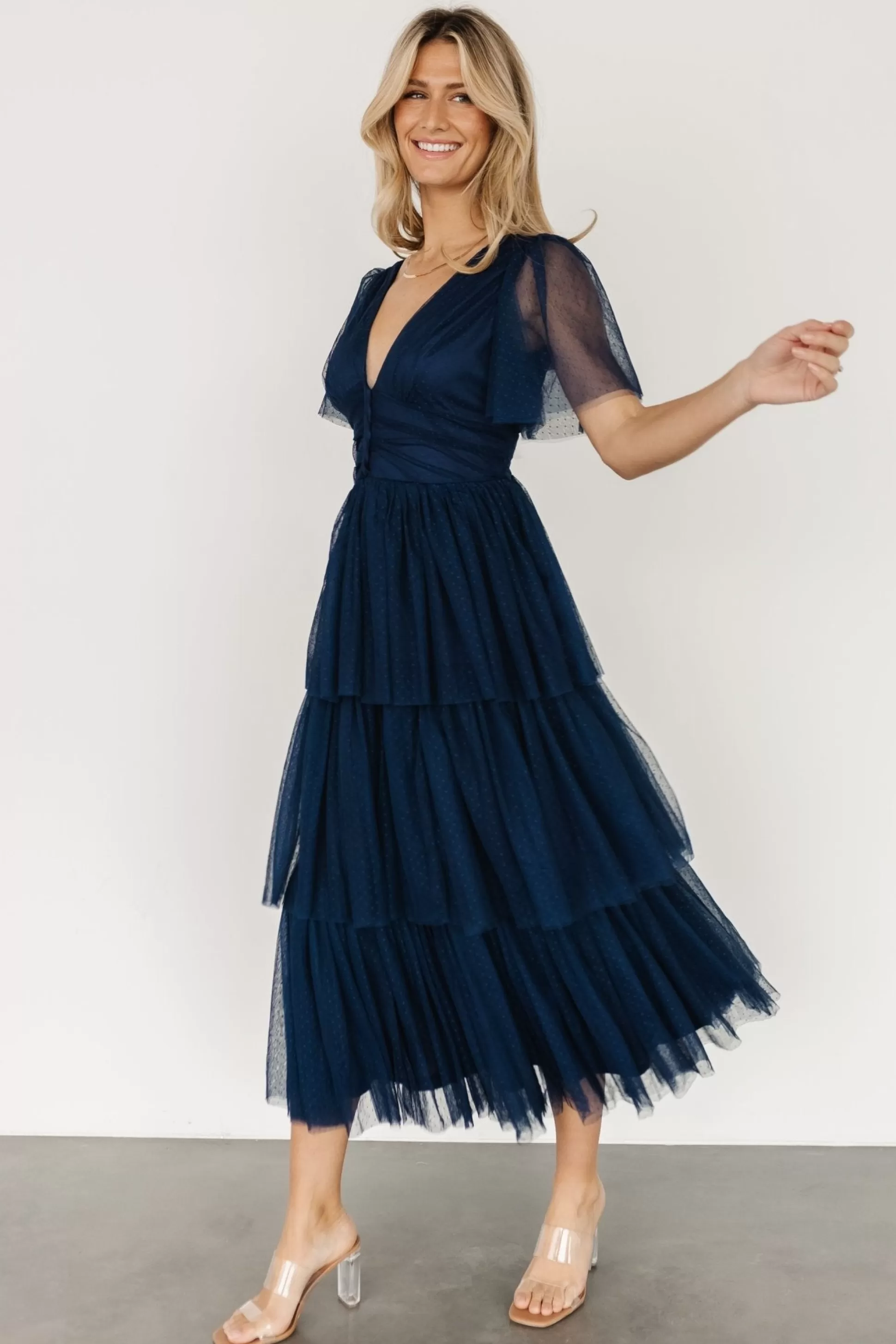 COMING SOON | Baltic Born Starlet Tiered Maxi Dress | Midnight Blue