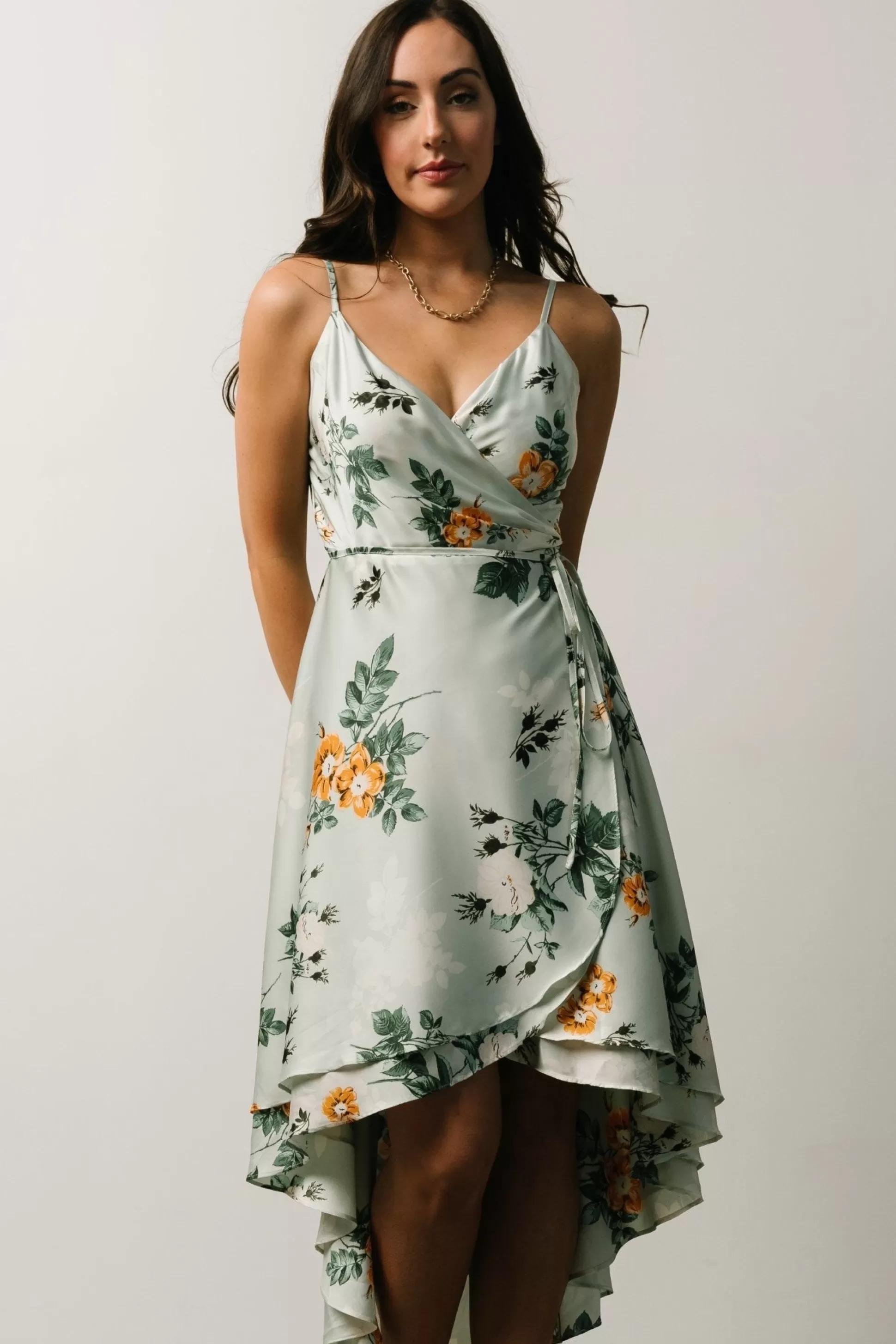 SALE | Baltic Born Steffi Tulip Wrap Dress | Light Sage Floral