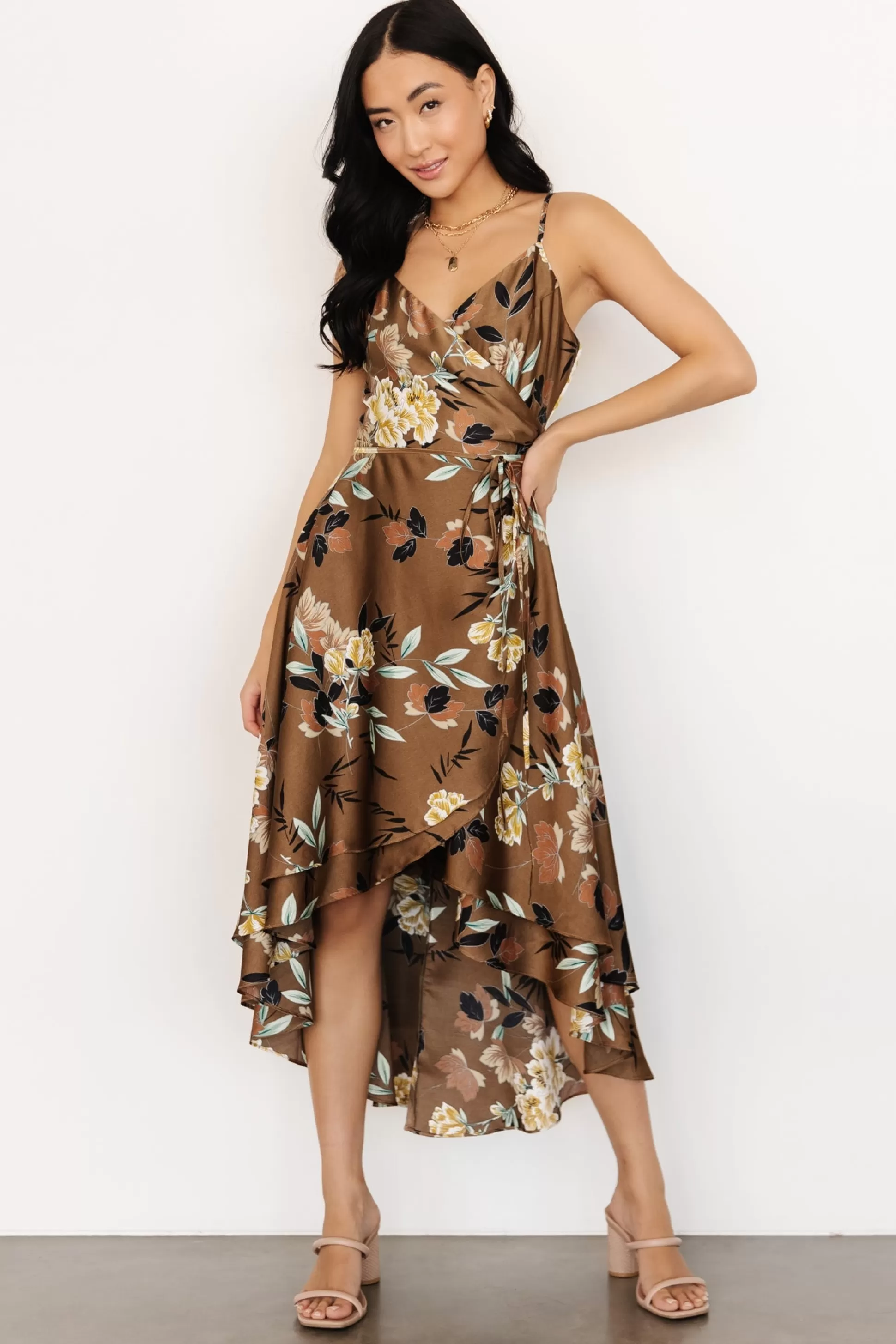 SALE | Baltic Born Steffi Tulip Wrap Dress | Mocha Floral