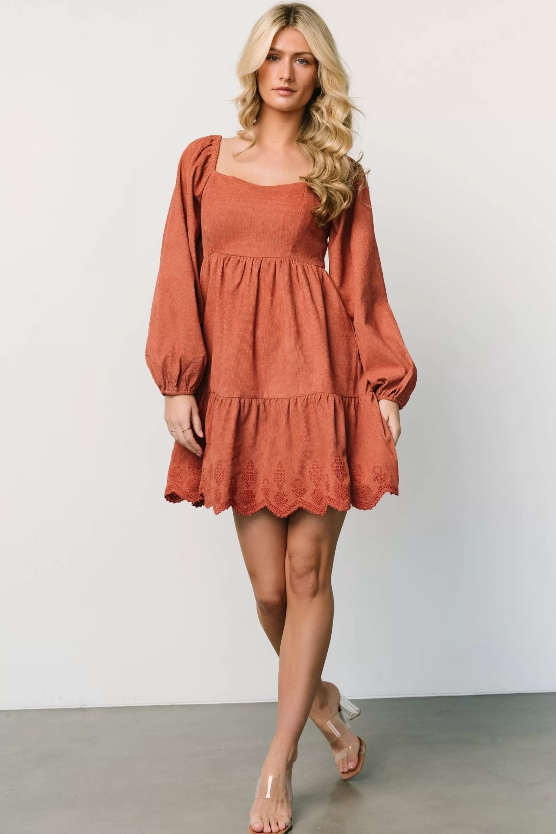 short dresses | Baltic Born Sundsvall Short Dress | Dusty Clay