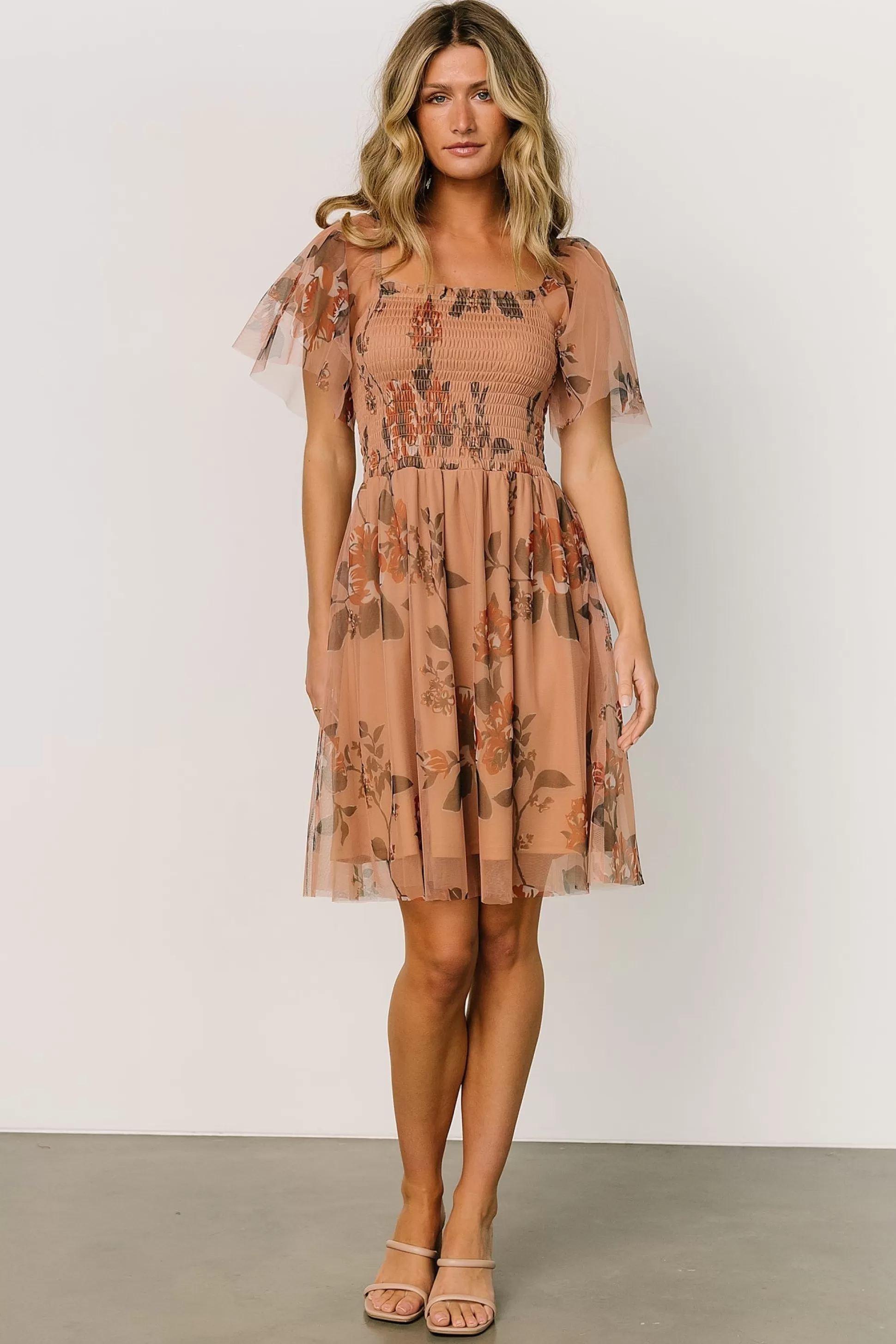 DRESSES | short dresses | Baltic Born Tivoli Tulle Short Dress | Copper Floral