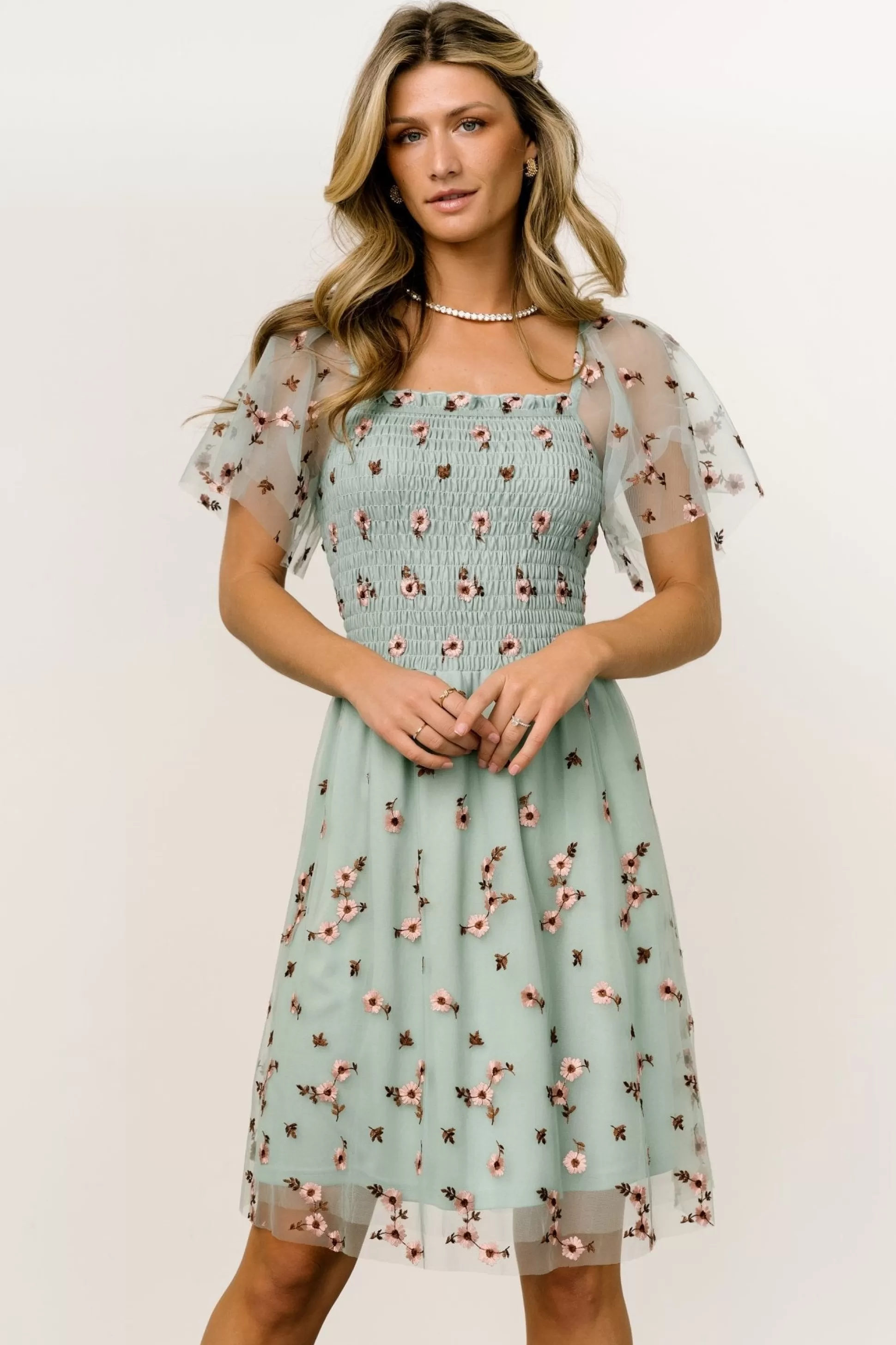 DRESSES | short dresses | Baltic Born Tivoli Tulle Short Dress | Sage + Pink