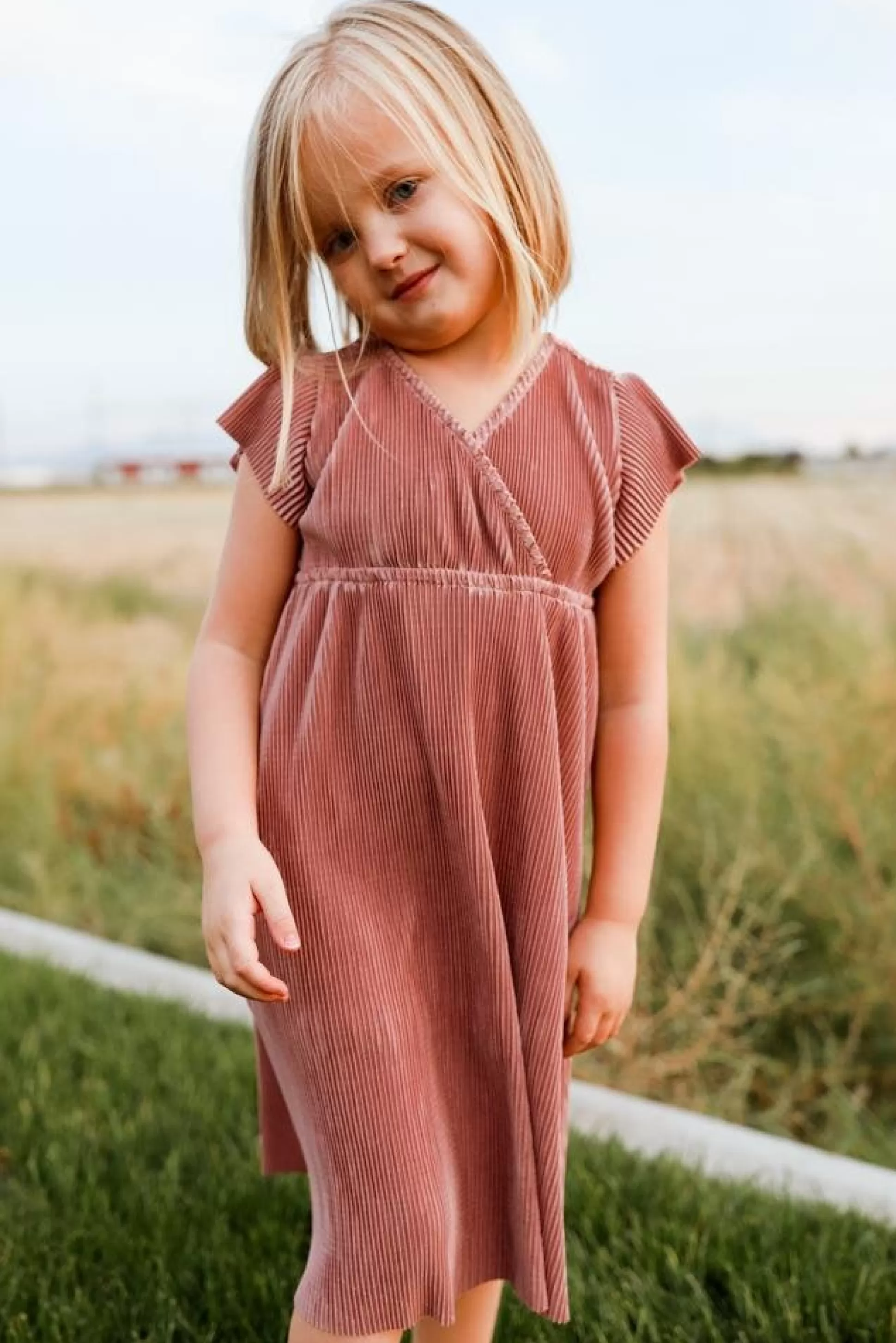 flower girl | Baltic Born Toddler Athena Pleated Midi Dress | Rose