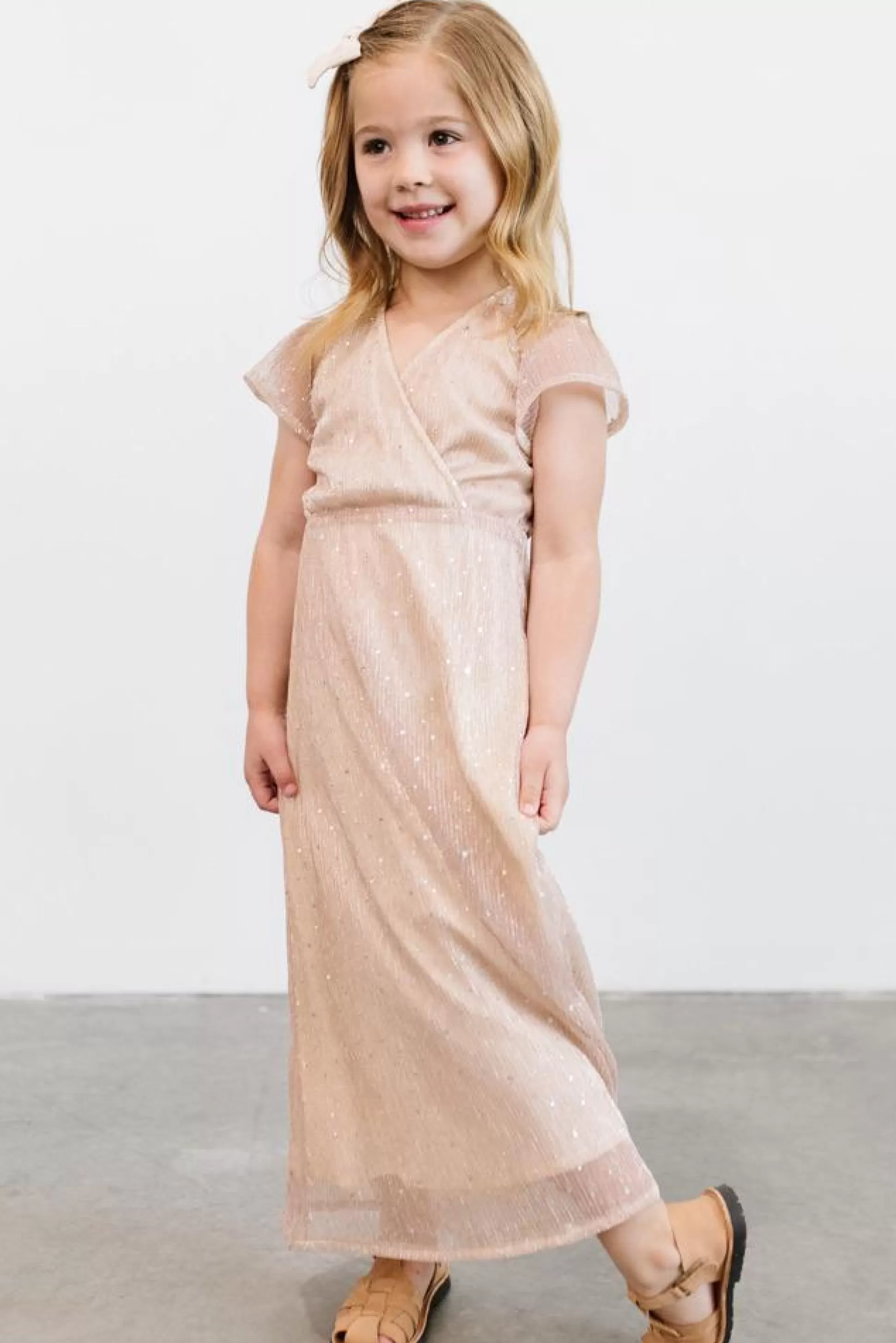 embellished + sequined | Baltic Born Toddler Grace Sparkle Gown | Champagne