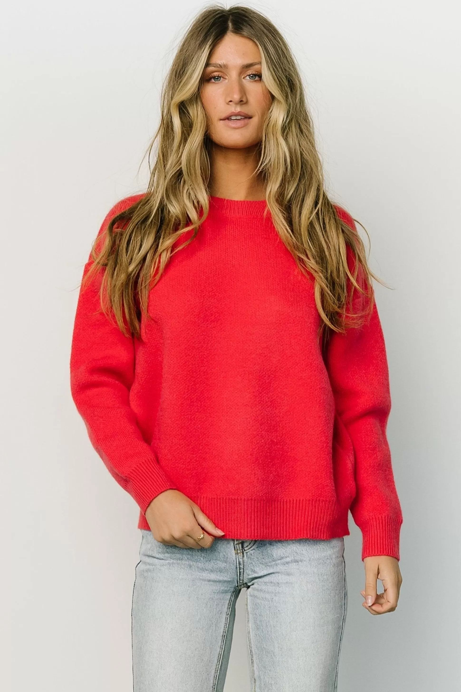 sweaters | Baltic Born Tyson Knit Sweater | Cherry Red