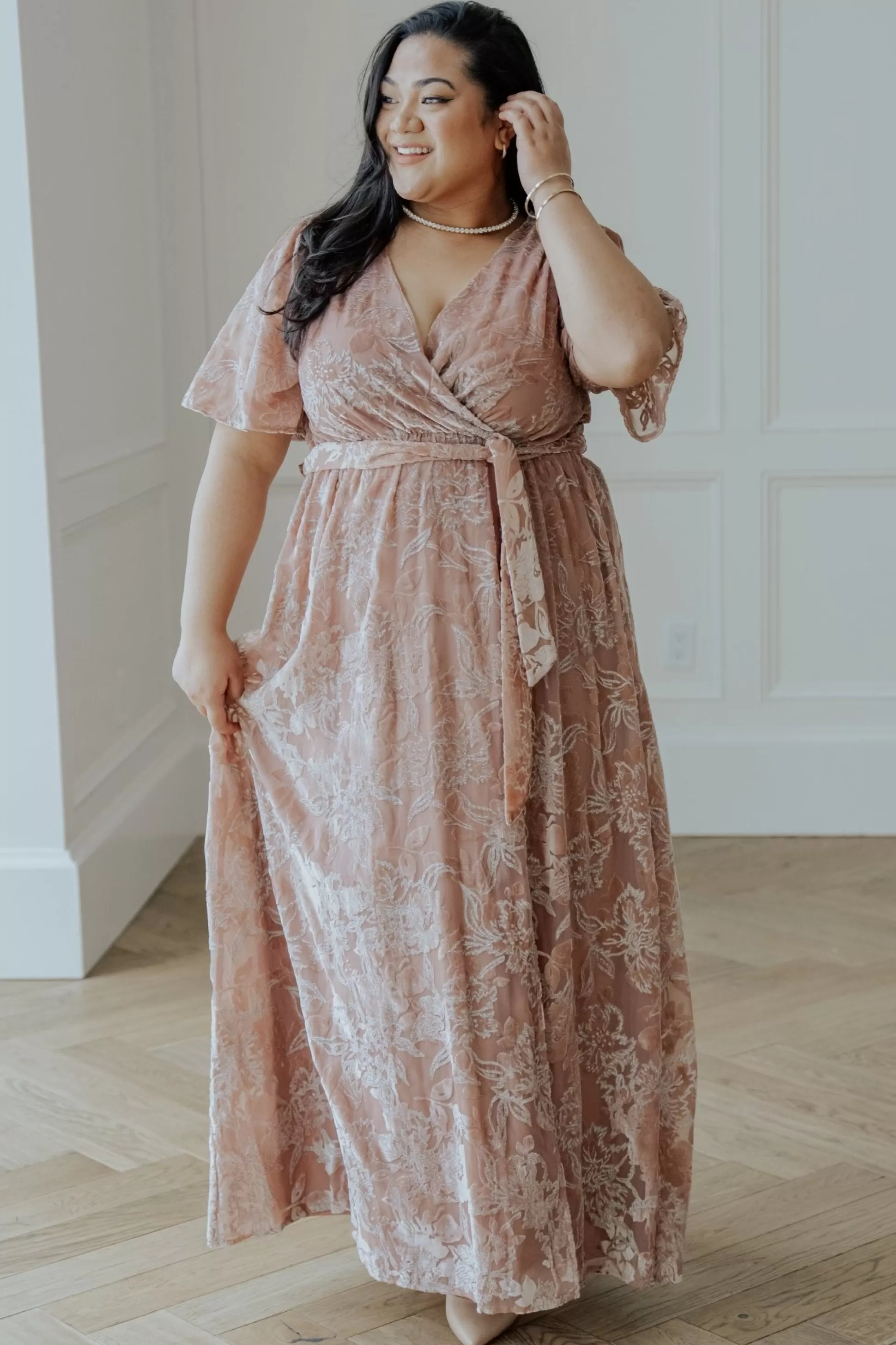 maxi dresses | WEDDING SUITE | Baltic Born Uma Velvet Maxi Dress | Blush + Silver