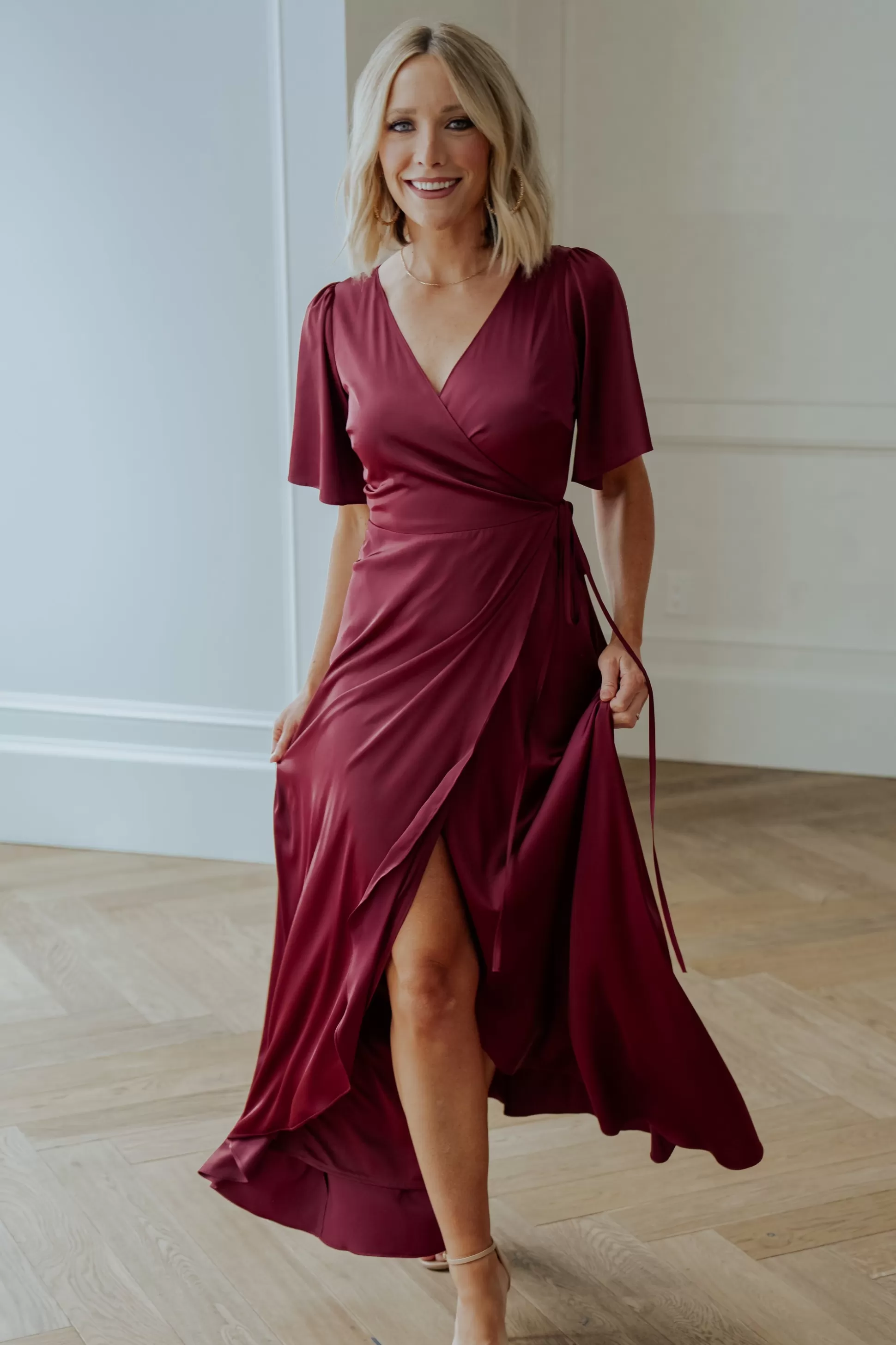 maxi dresses | WEDDING SUITE | Baltic Born Vara Satin Maxi Wrap Dress | Mulberry