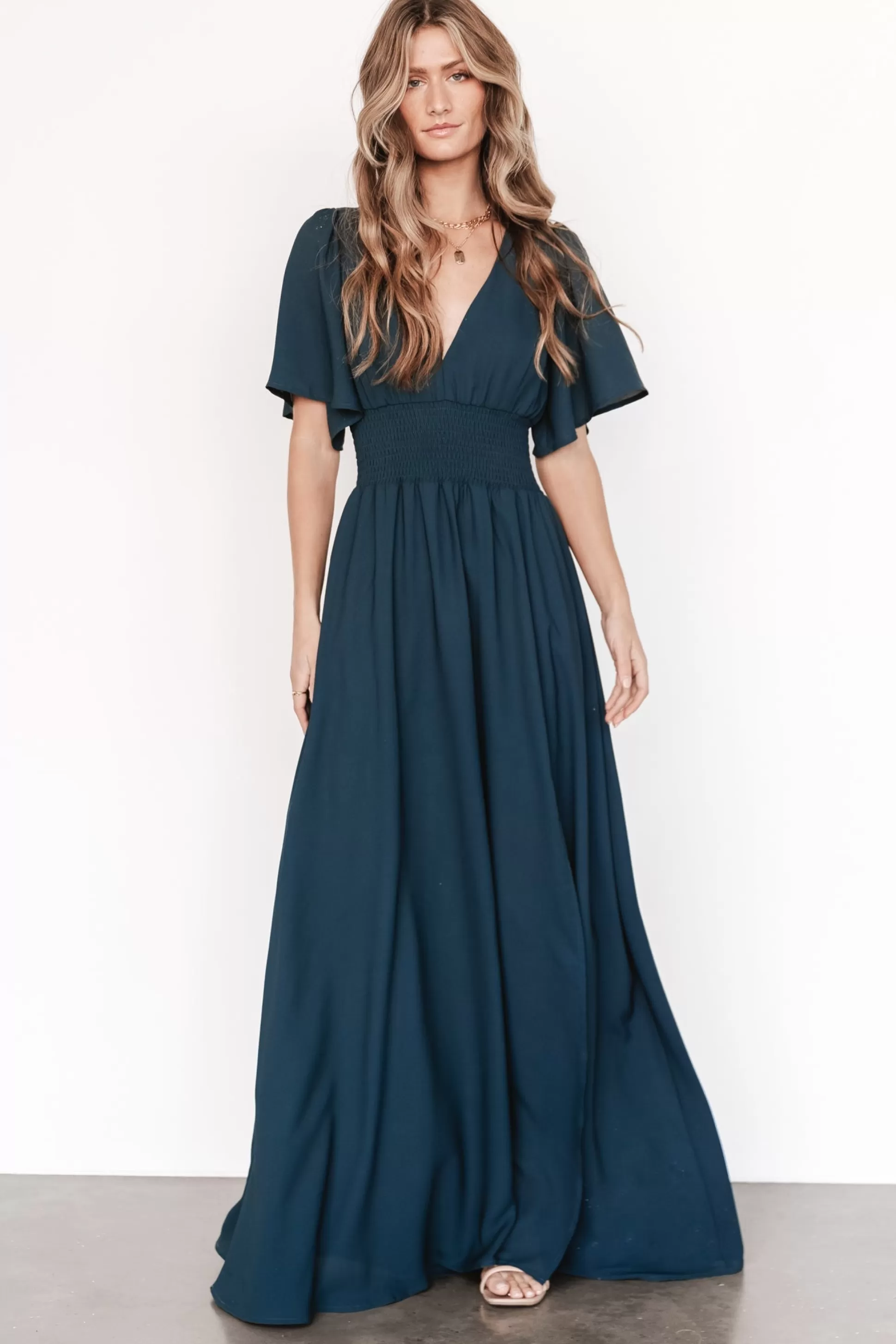 WINTER ESSENTIALS | Baltic Born Verona Smocked Maxi Dress | Topaz