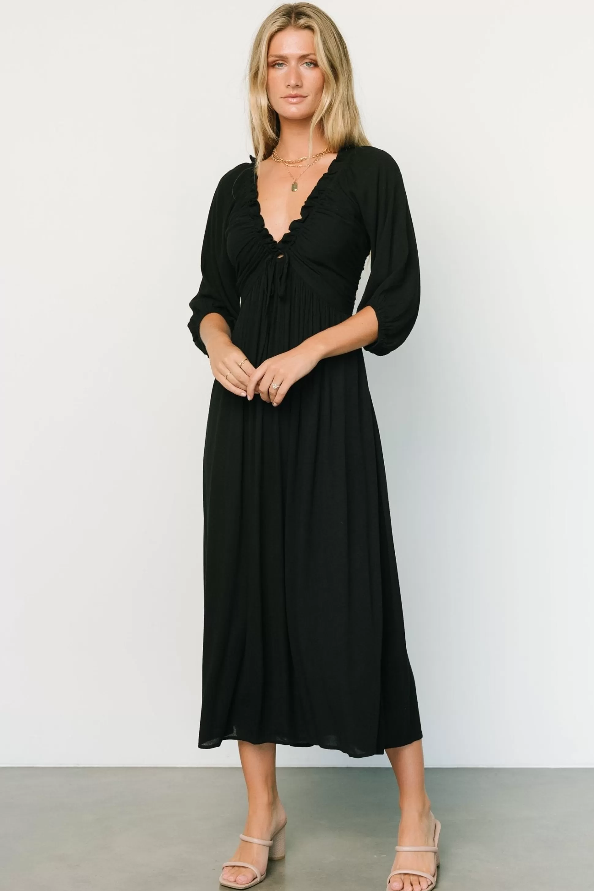 midi dresses | Baltic Born Vicki Midi Dress | Black