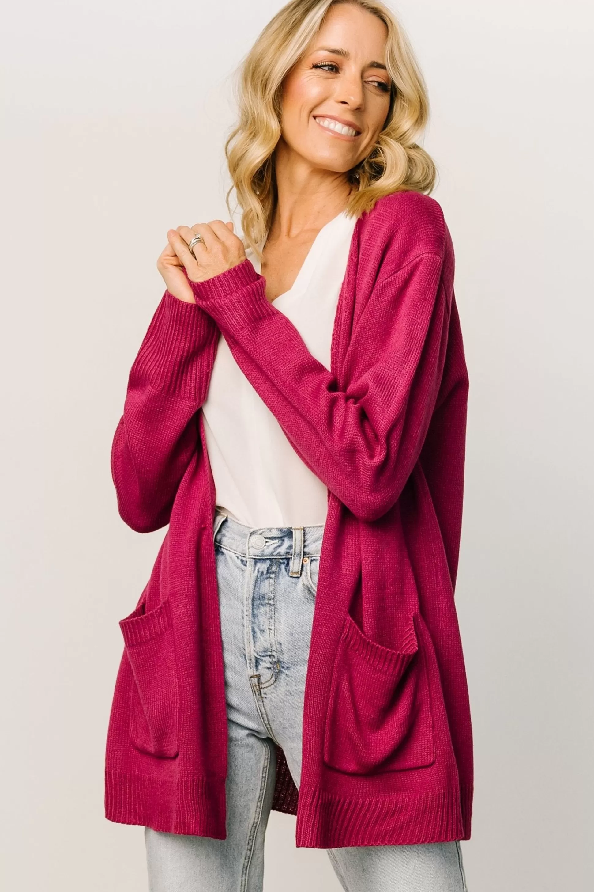 cardigans | Baltic Born Wallen Knit Cardigan | Berry