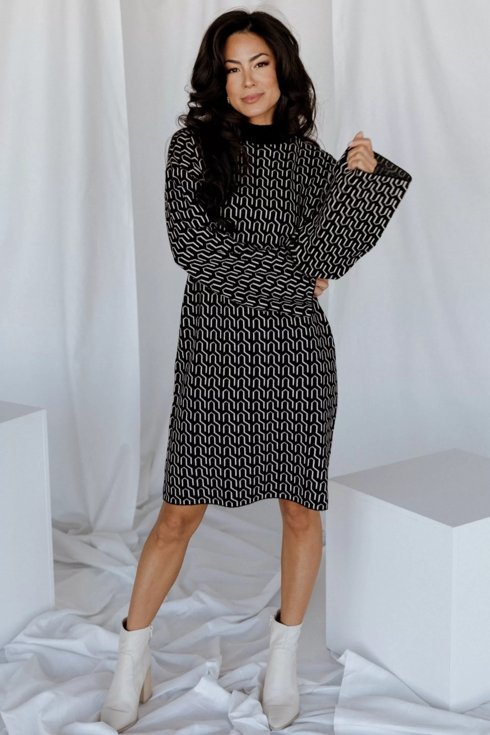 WINTER ESSENTIALS | Baltic Born Webster Sweater Dress | Black Print