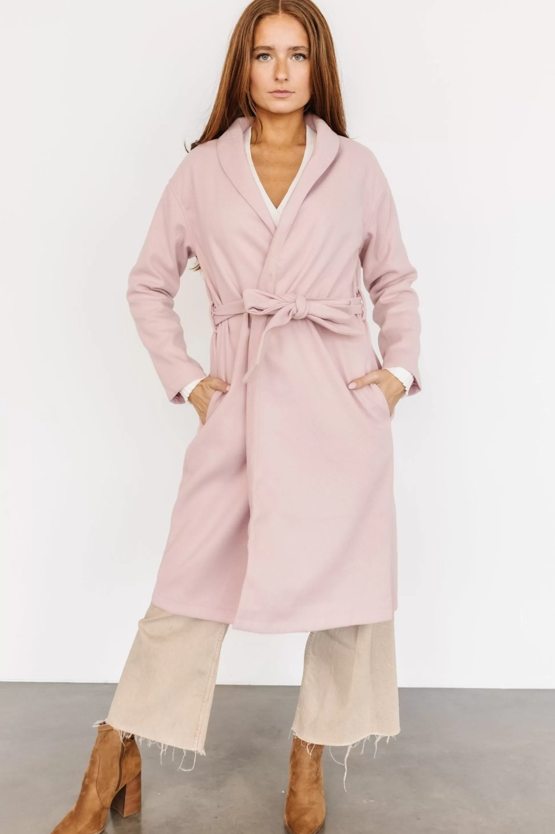 outerwear | Baltic Born Xavier Tie Coat | Blush