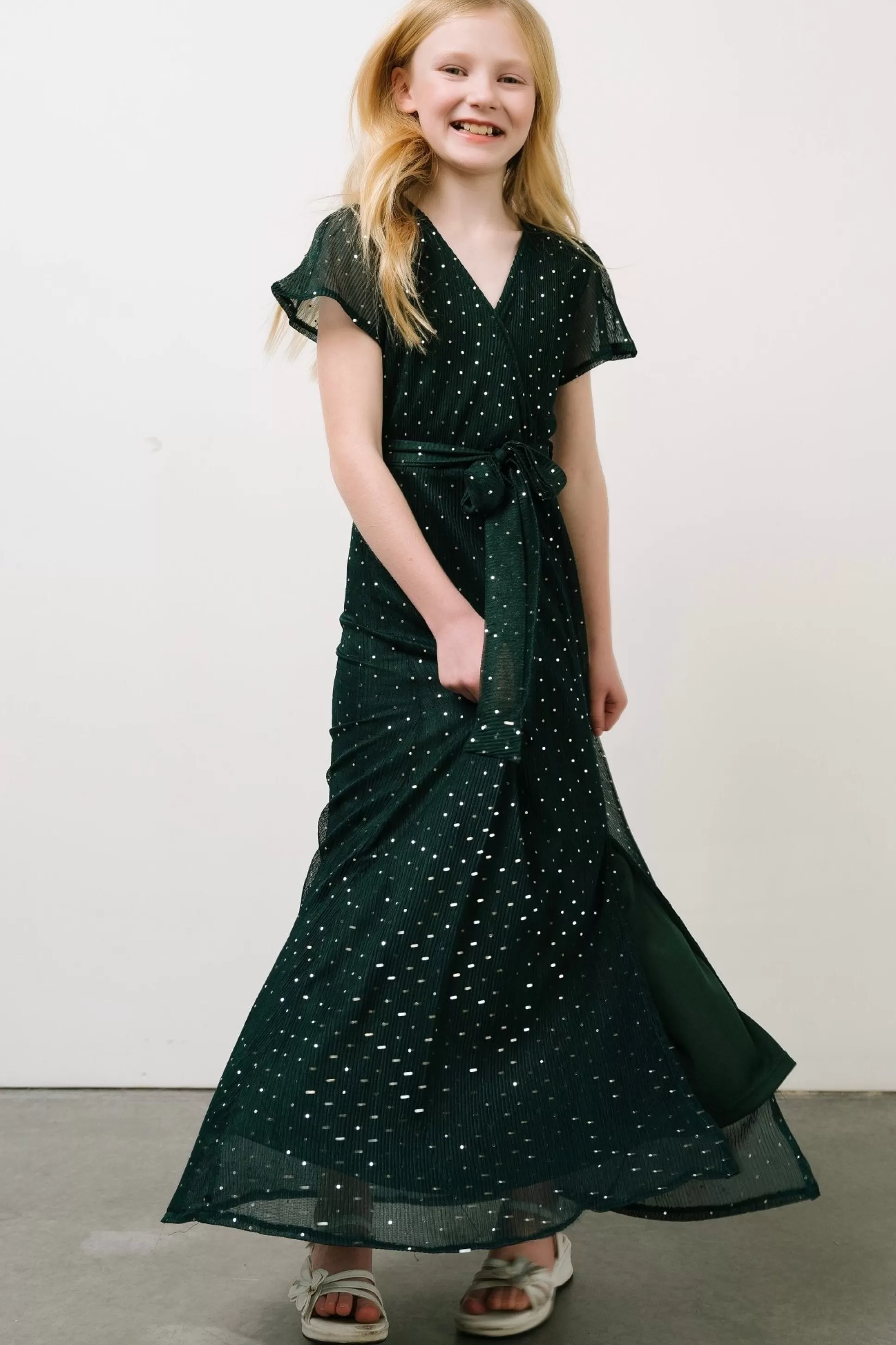 embellished + sequined | Baltic Born Youth Grace Sparkle Gown | Emerald