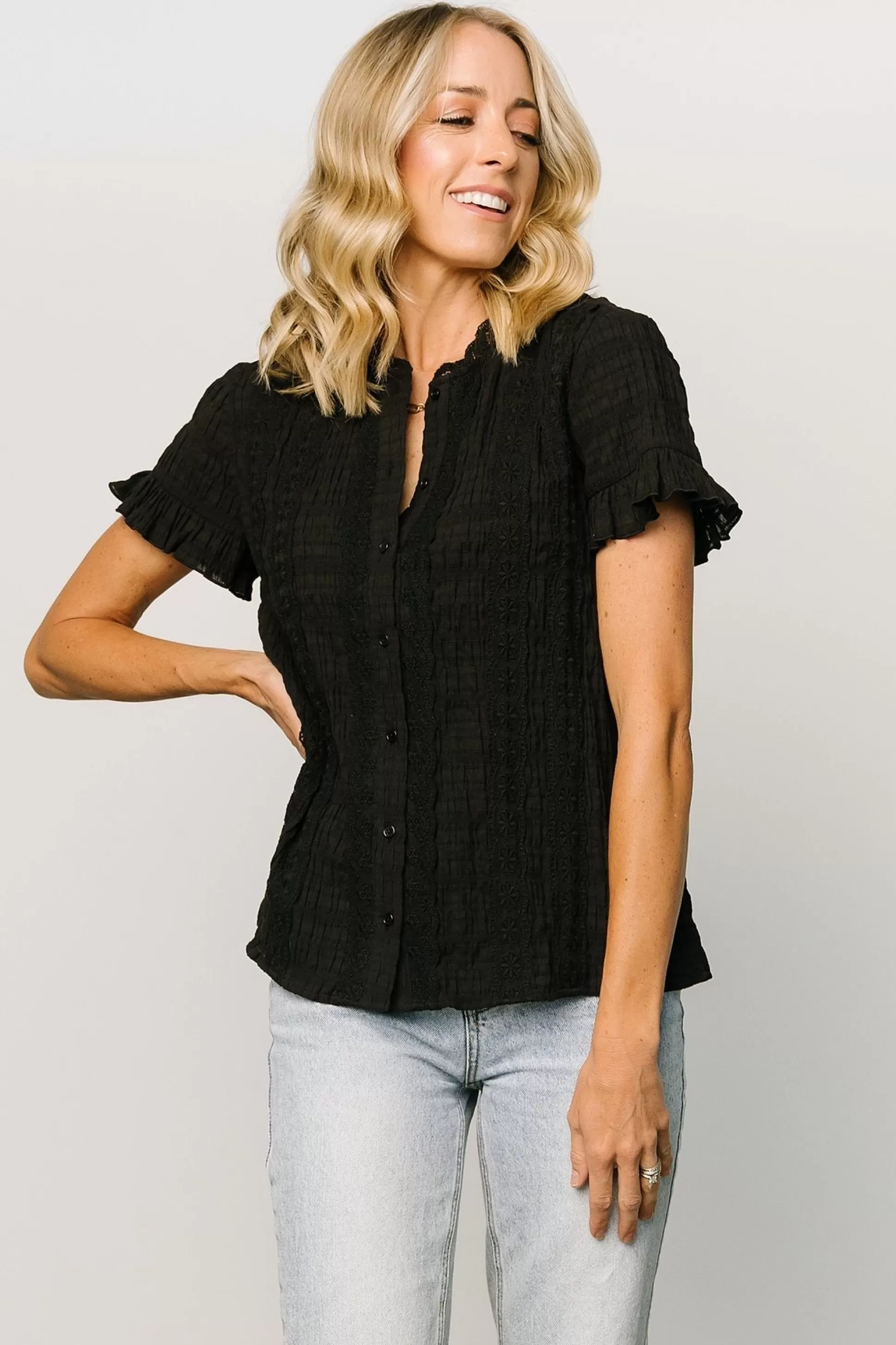 blouses + shirts | Baltic Born Zara Lace Top | Black