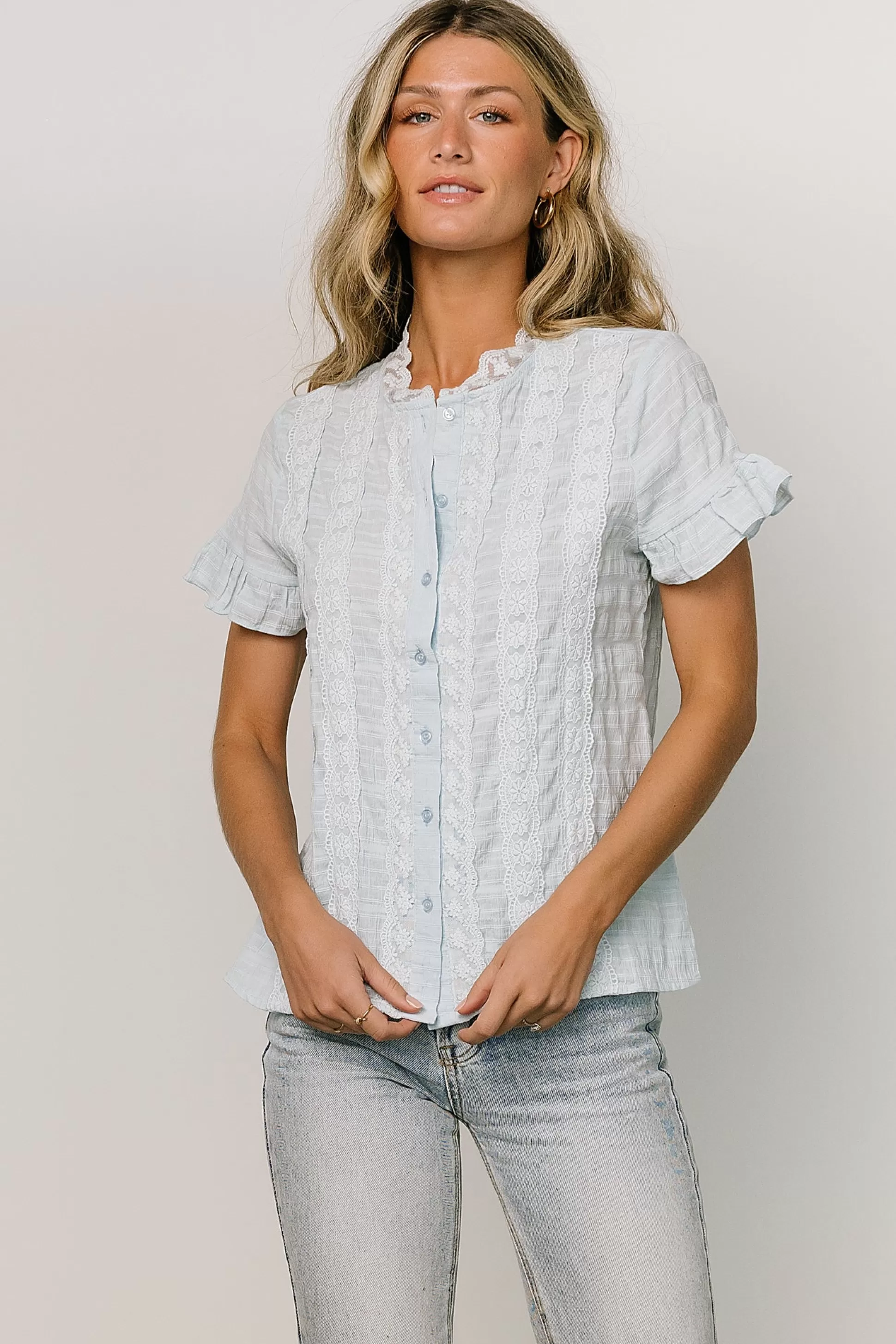 blouses + shirts | Baltic Born Zara Lace Top | Blue