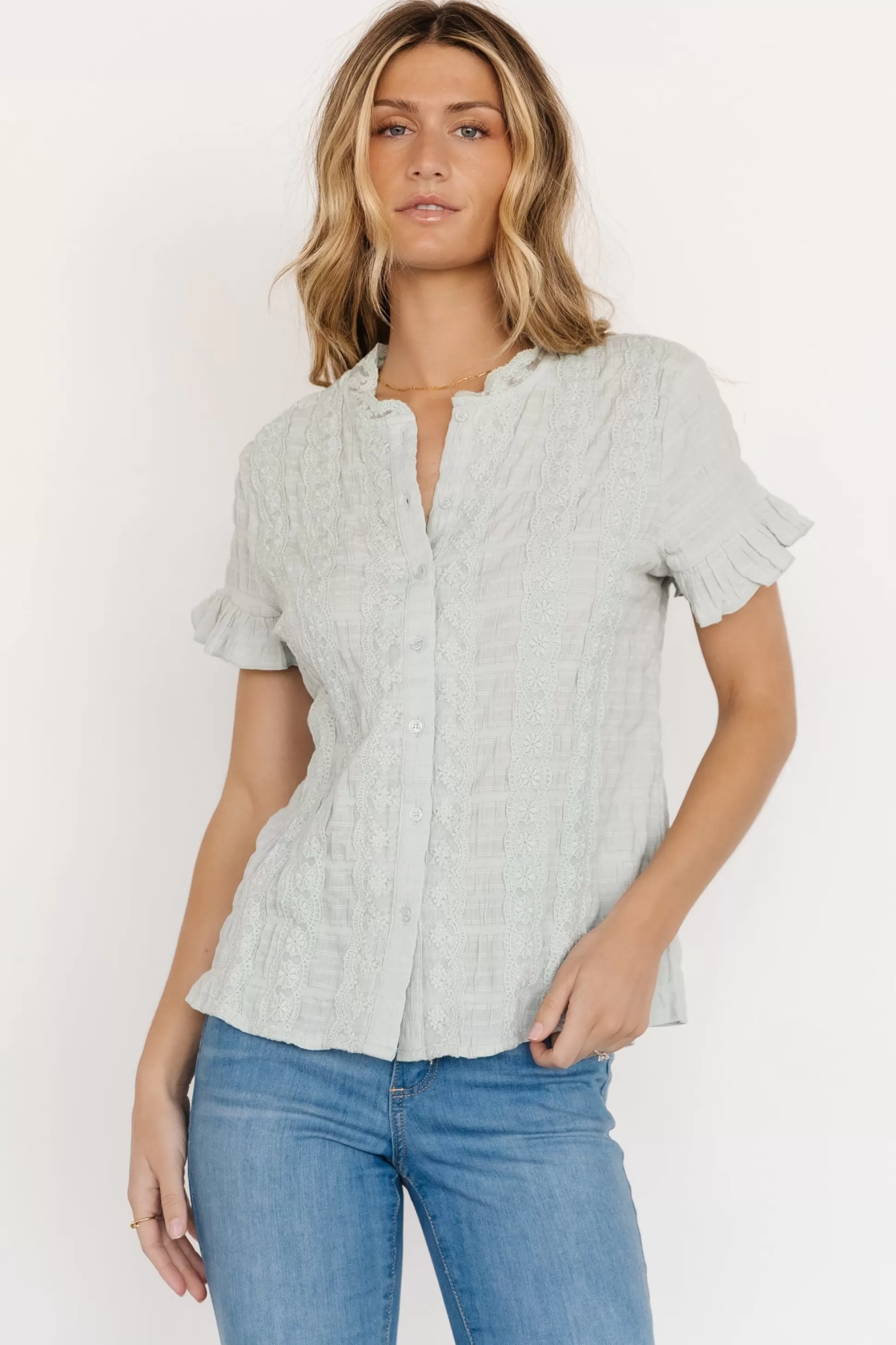 blouses + shirts | Baltic Born Zara Lace Top | Sage